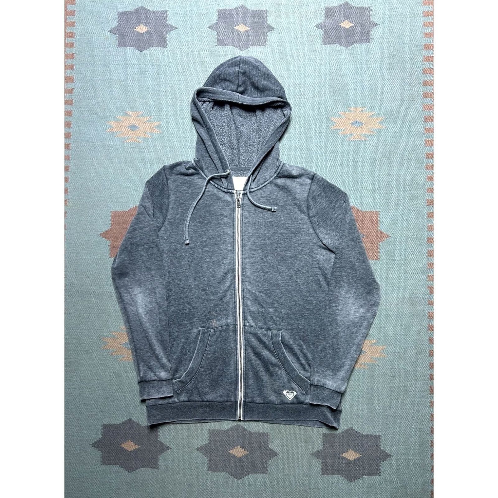 Vintage ROXY Surf Hoodie Sweatshirt Full Zip Gray Women’s XL Beach Activewear Size XL / US 12-14 / IT 48-50 - 3 Thumbnail