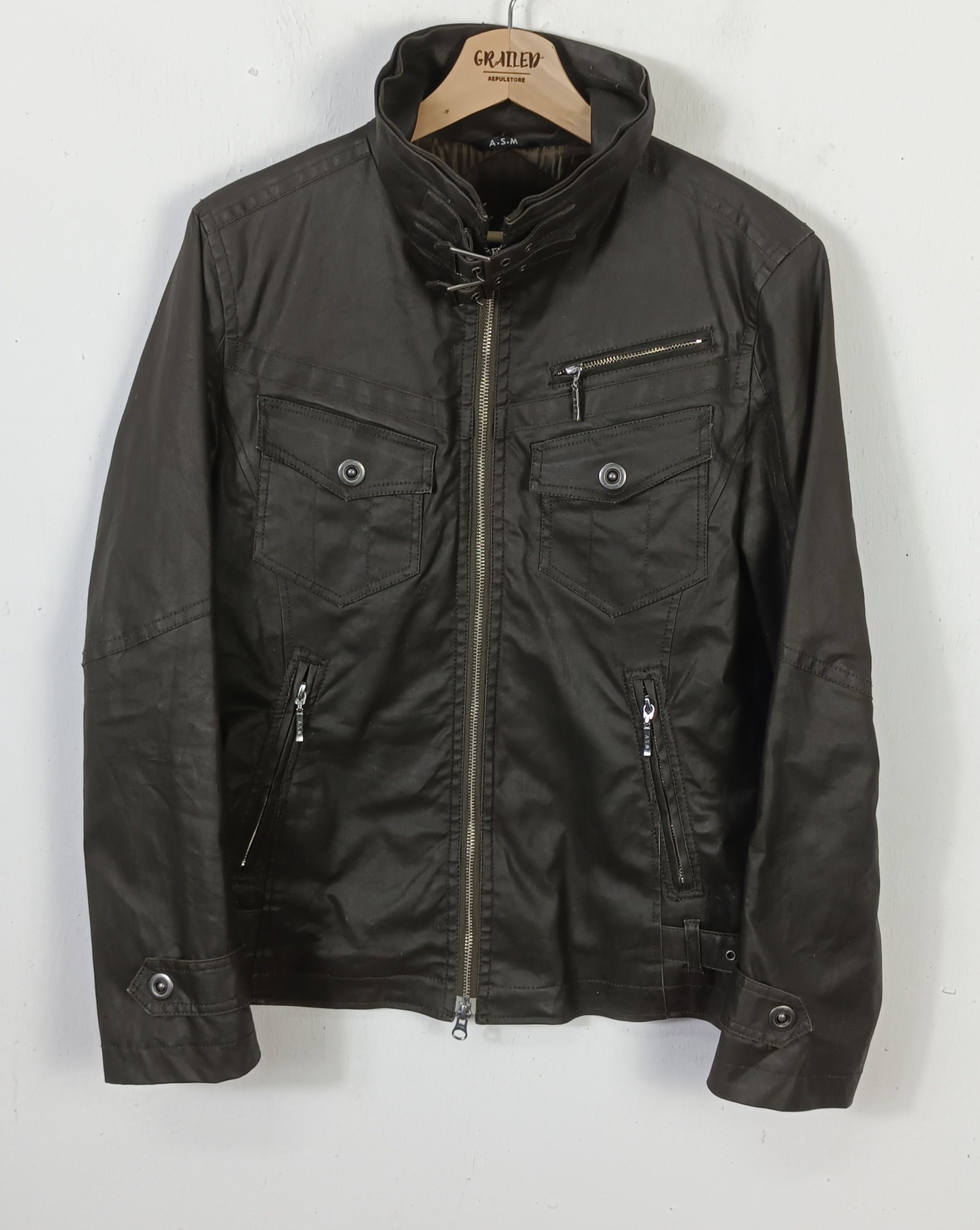 Japanese Brand Atelier Sab Men Wax Jacket Tactical Pocket Size US M / EU 48-50 / 2 - 2 Thumbnail