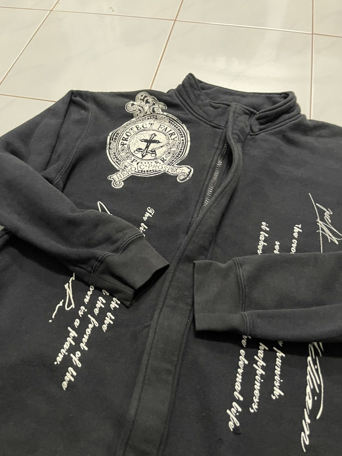 If Six Was Nine × Japanese Brand × Seditionaries 2000s IFSIXWASNINE STYLE ZIPPER COTTON JACKET RARE DESIGN Size US L / EU 52-54 / 3 - 10 Thumbnail