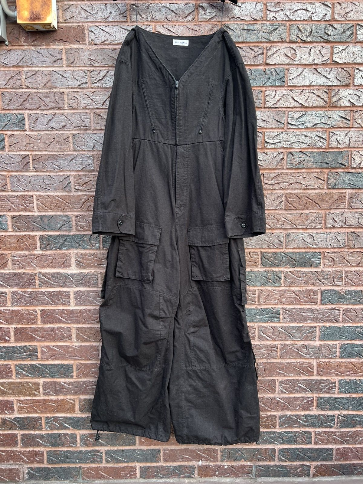 Balenciaga Balenciaga Ripstop Swing Military Cargo Pocket Jumpsuit Size US 36 / EU 52 - 1 Thumbnail