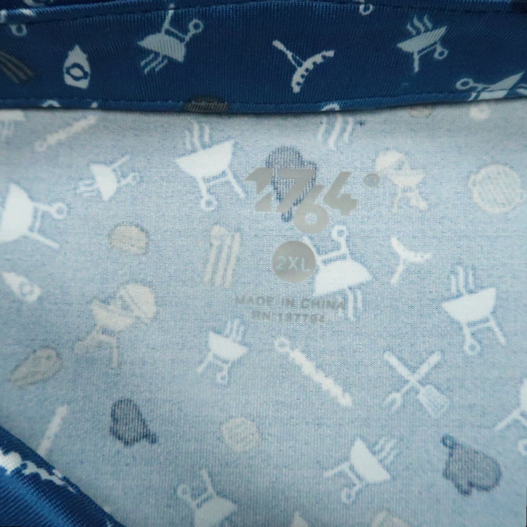 Vintage 1764 Shirt Men XXL Blue White BBQ Grilling Cookout Short Sleeve Performance NWT Size US XXL / EU 58 / 5 - 3 Thumbnail