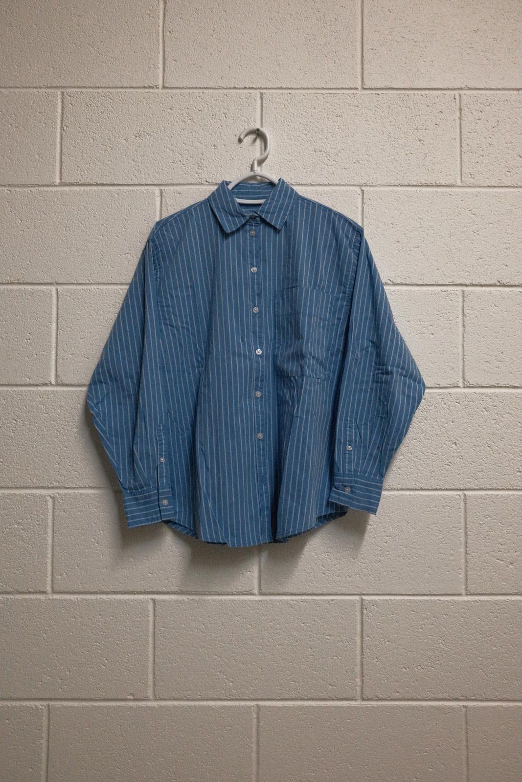 Unknown London Classic Blue Striped Button-Up Shirt Size US L / EU 52-54 / 3 - 1 Thumbnail