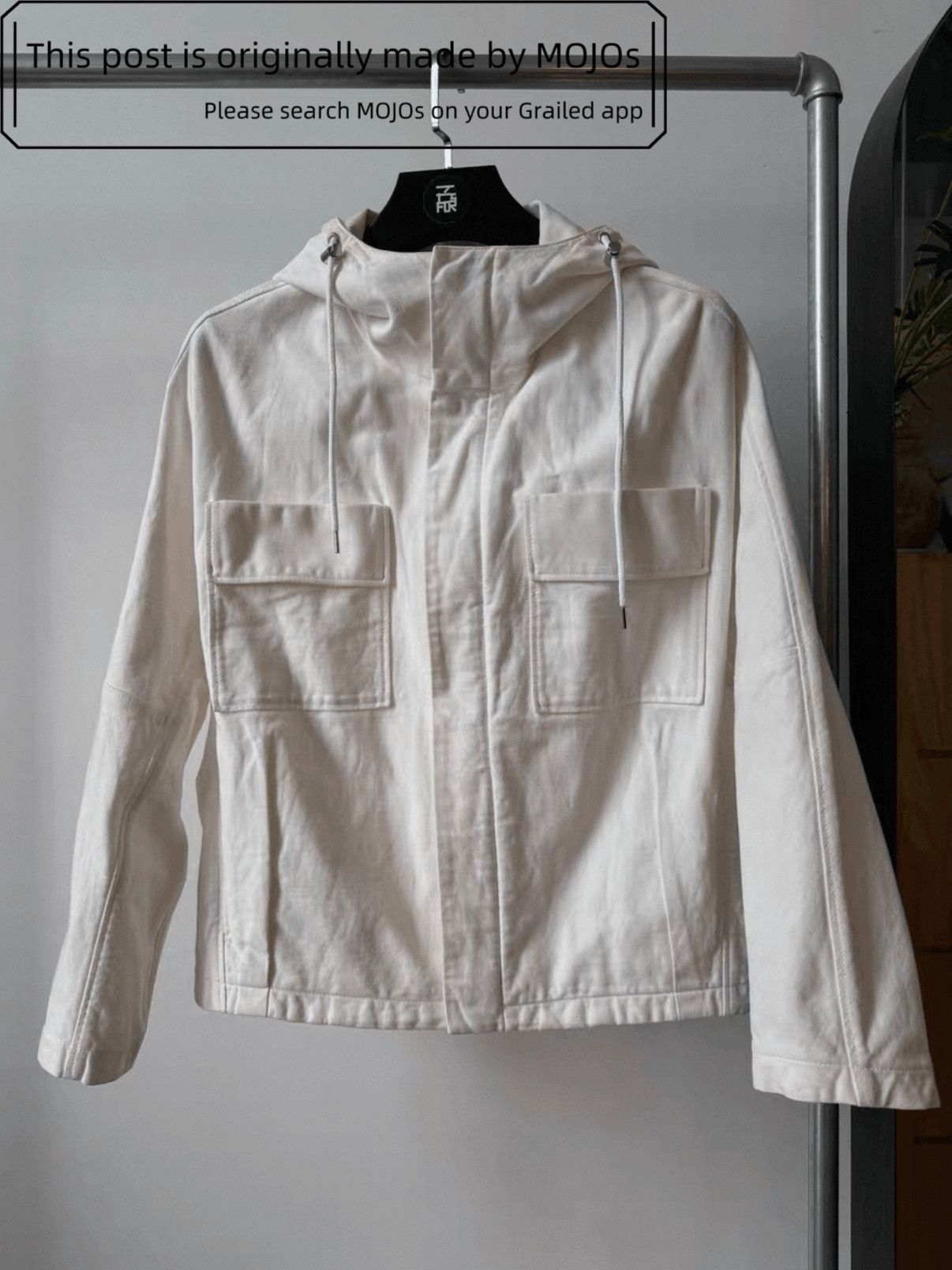 Raf Simons Sz 44 Raf Simons 11AW White Denim Hooded Jacket mojos1414 Size US S / EU 44-46 / 1 - 1 Thumbnail