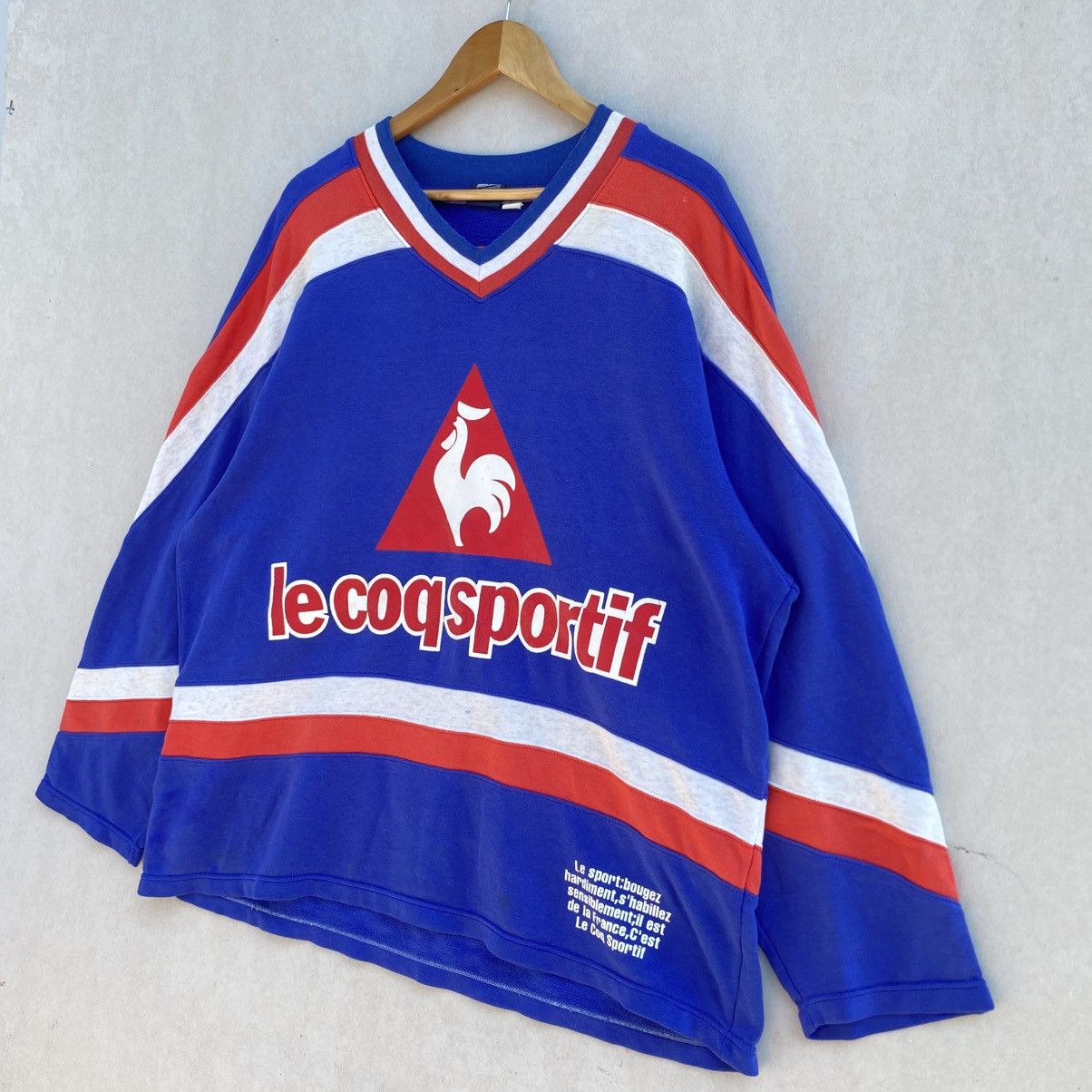 Le Coq Sportif × Vintage 🔥 Vintage Le Coq Sportif Vintage Pullover 90s Big Logo Size US XXL / EU 58 / 5 - 3 Thumbnail