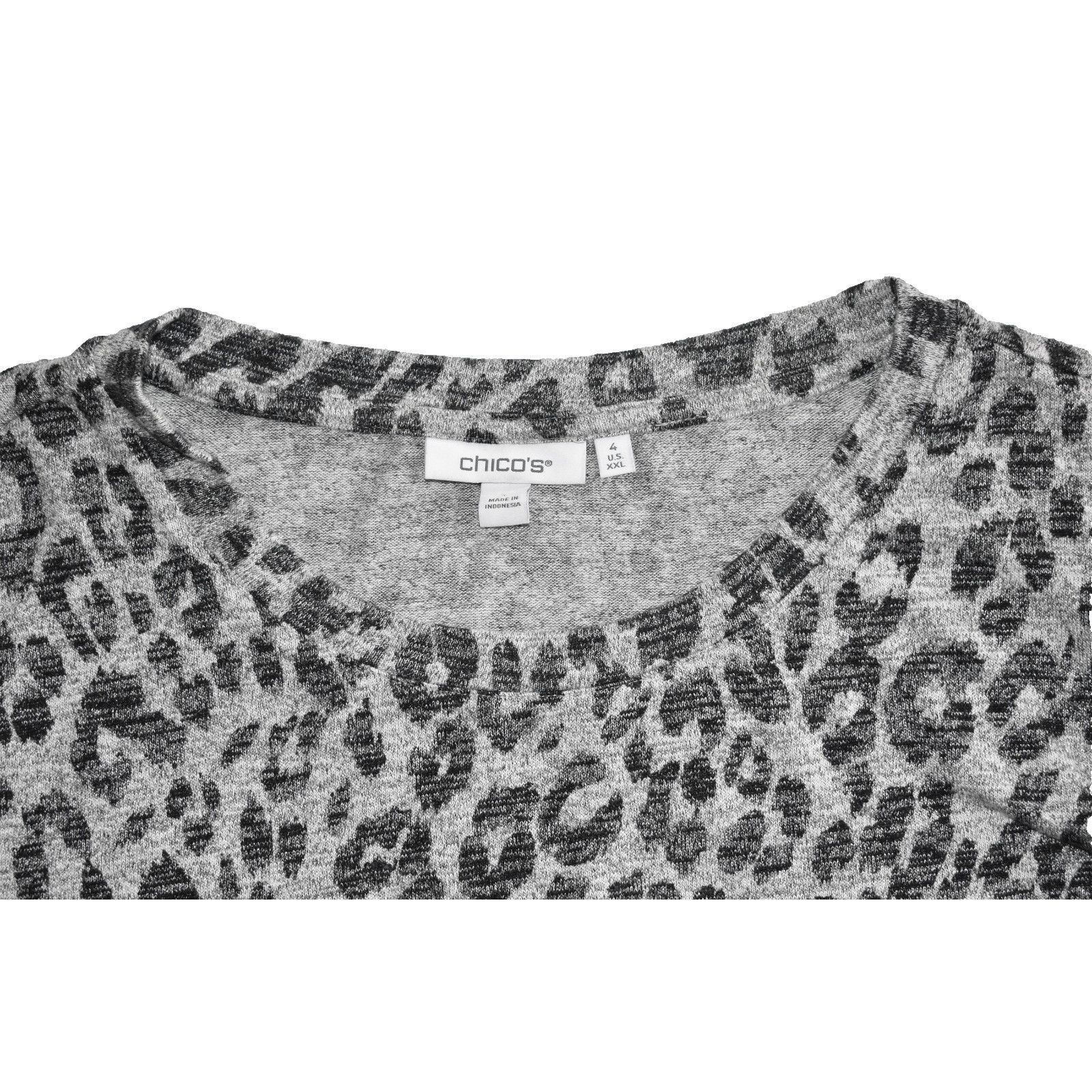 Chicos CHICOS Leopard Printed Soft Knit Scoop Neck Sweater Sz 4/XXL Size XXL / US 16-18 / IT 52-54 - 5 Thumbnail