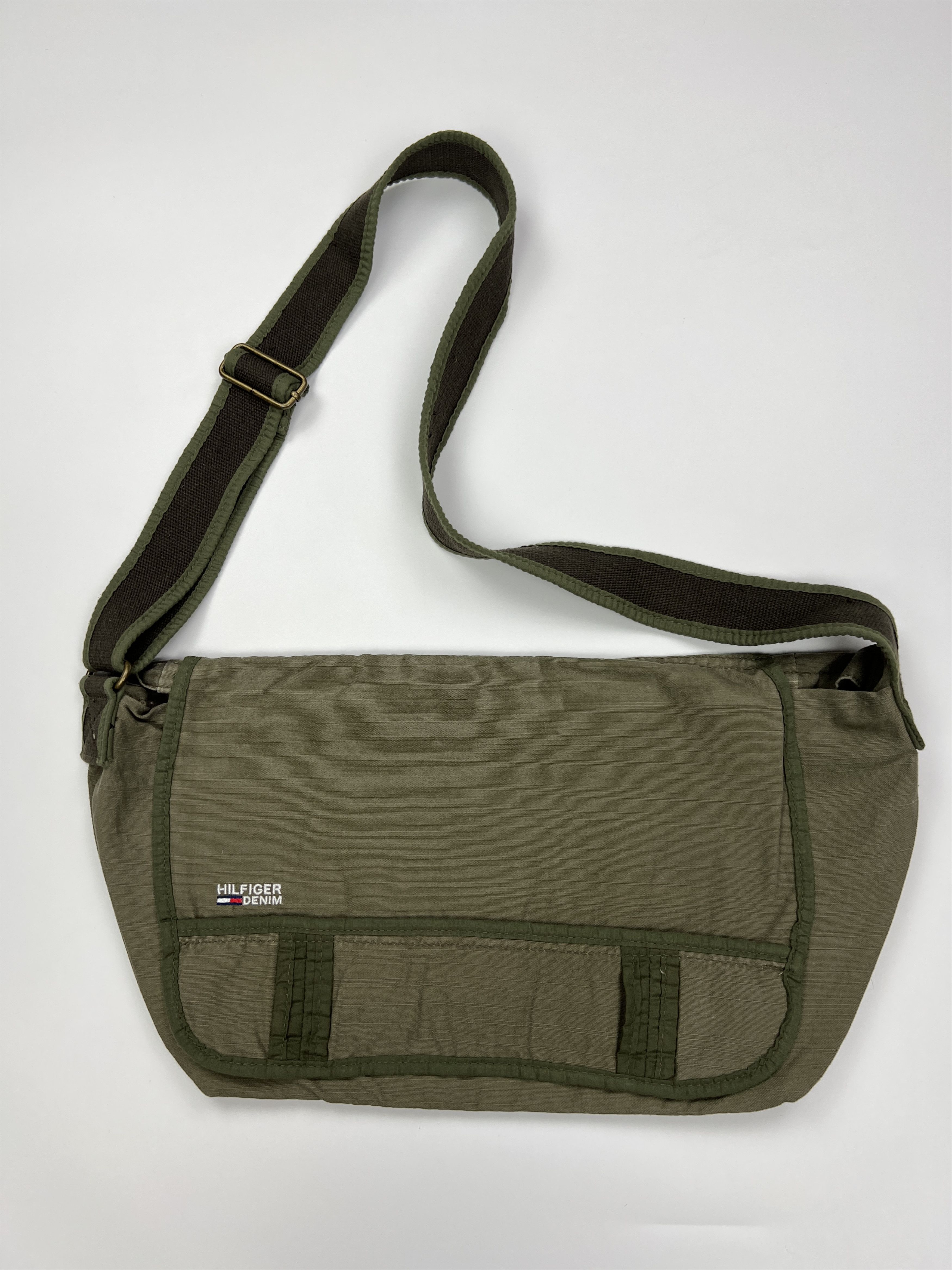 Y2K Tommy Hilfiger Denim Cotton Military Messenger Bag