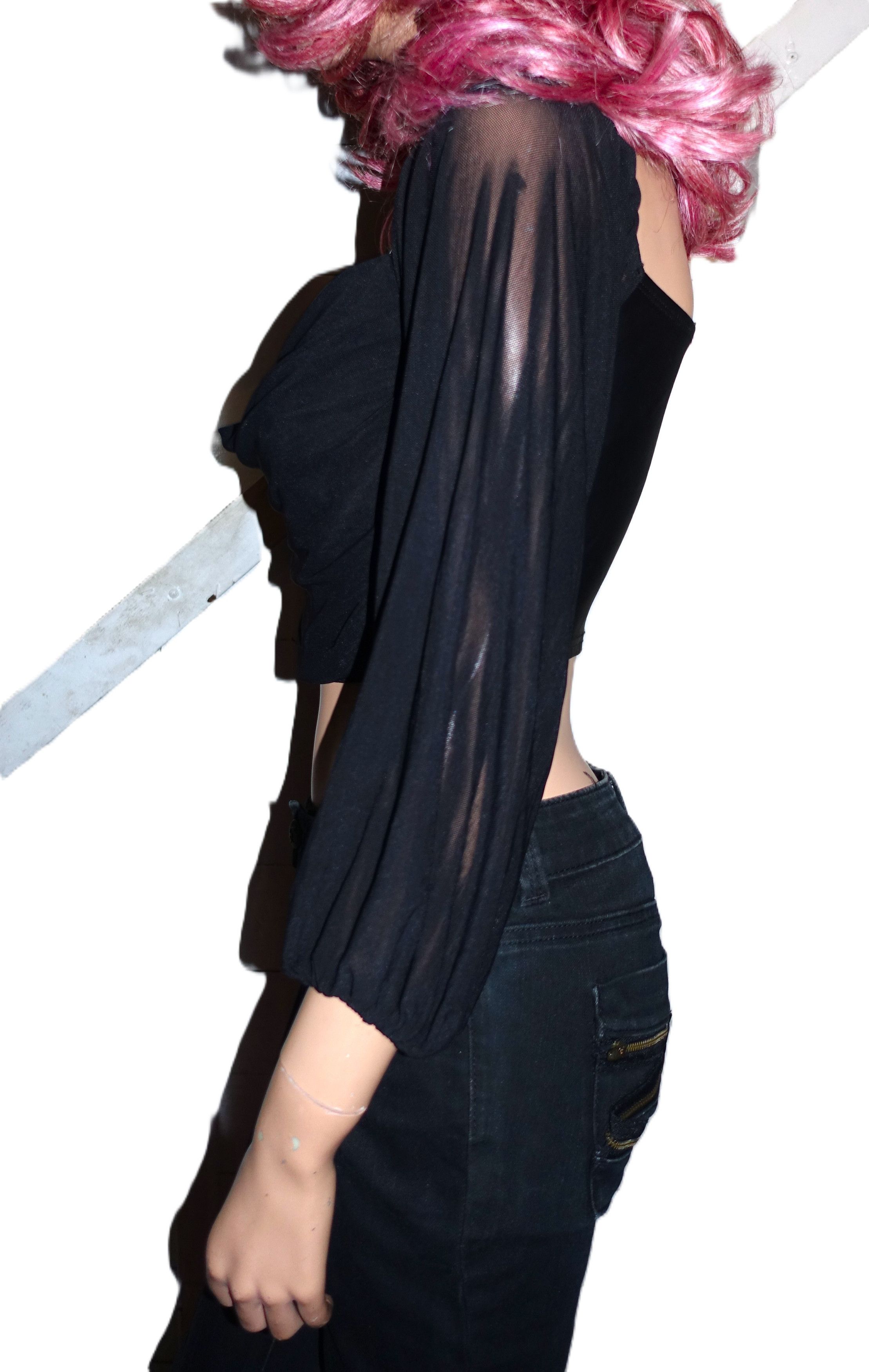 Vintage Windsor Black Faux leather Draped Crop Top M Size M / US 6-8 / IT 42-44 - 4 Thumbnail