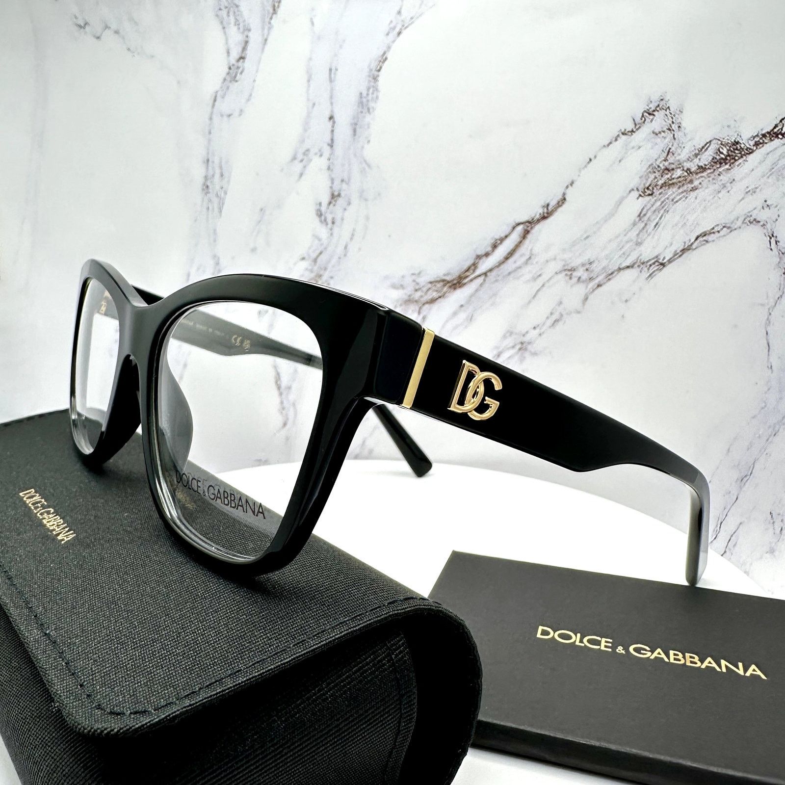 Dolce & Gabbana New Dolce&Gabbana Eyeglasses Black Square Gold Metal Frames Size ONE SIZE - 13 Thumbnail