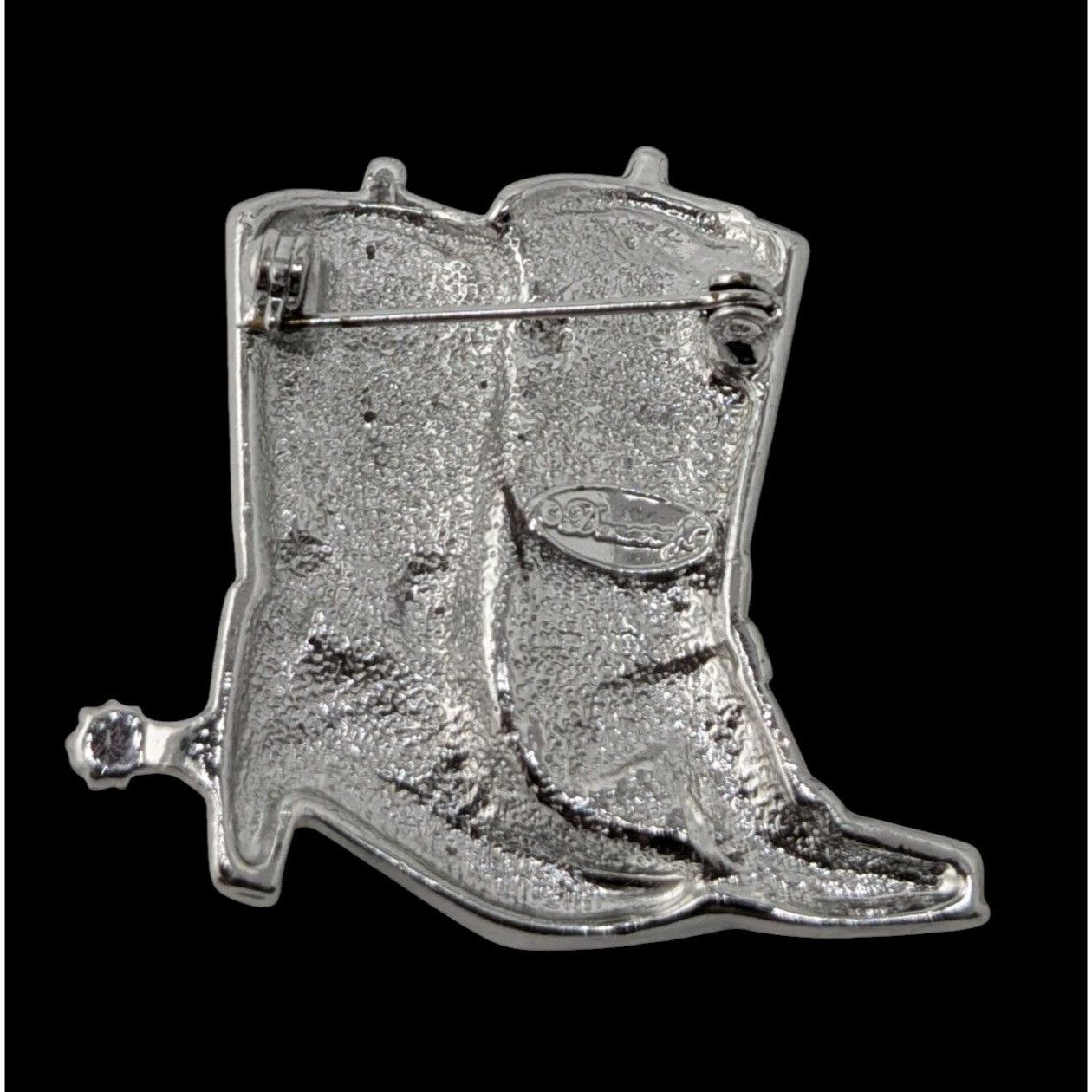 Other Western Rhinestone Cowboy Boot Enamel Brooch Size ONE SIZE - 3 Thumbnail