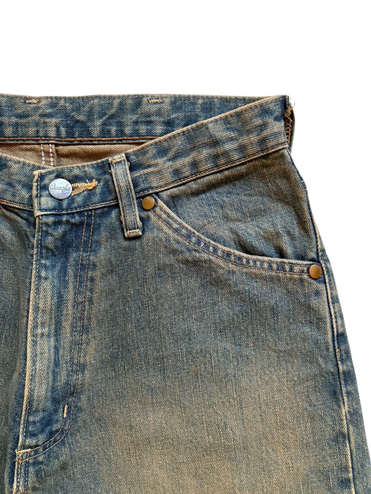 Wrangler Vintage Wrangler Blue Bell Selvedge Mud Wash Jean Short Size US 27 - 7 Thumbnail