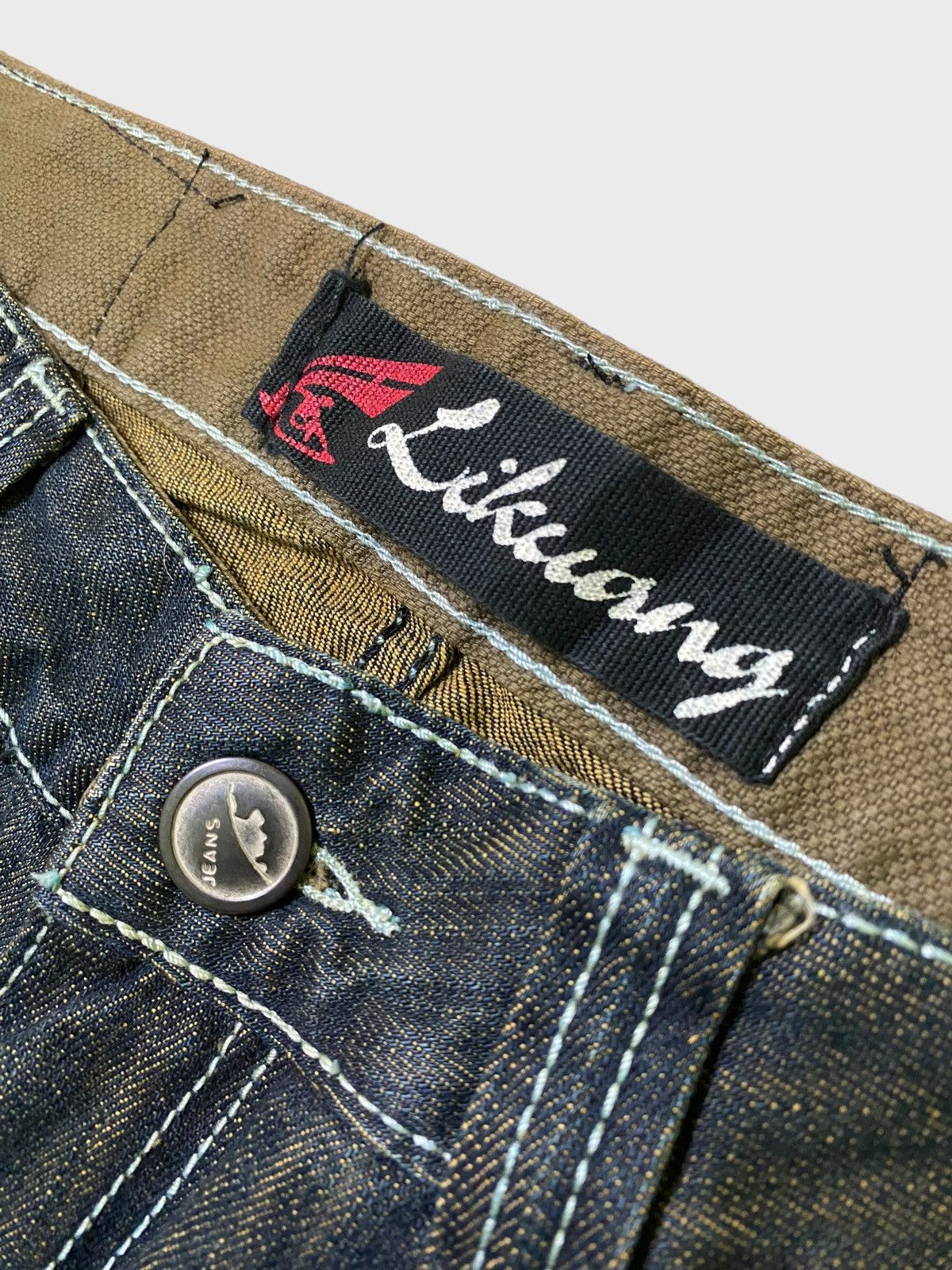 Japanese Brand NYLAUS JEANS Wing Back Patches Rare Design Denim Size US 32 / EU 48 - 9 Thumbnail