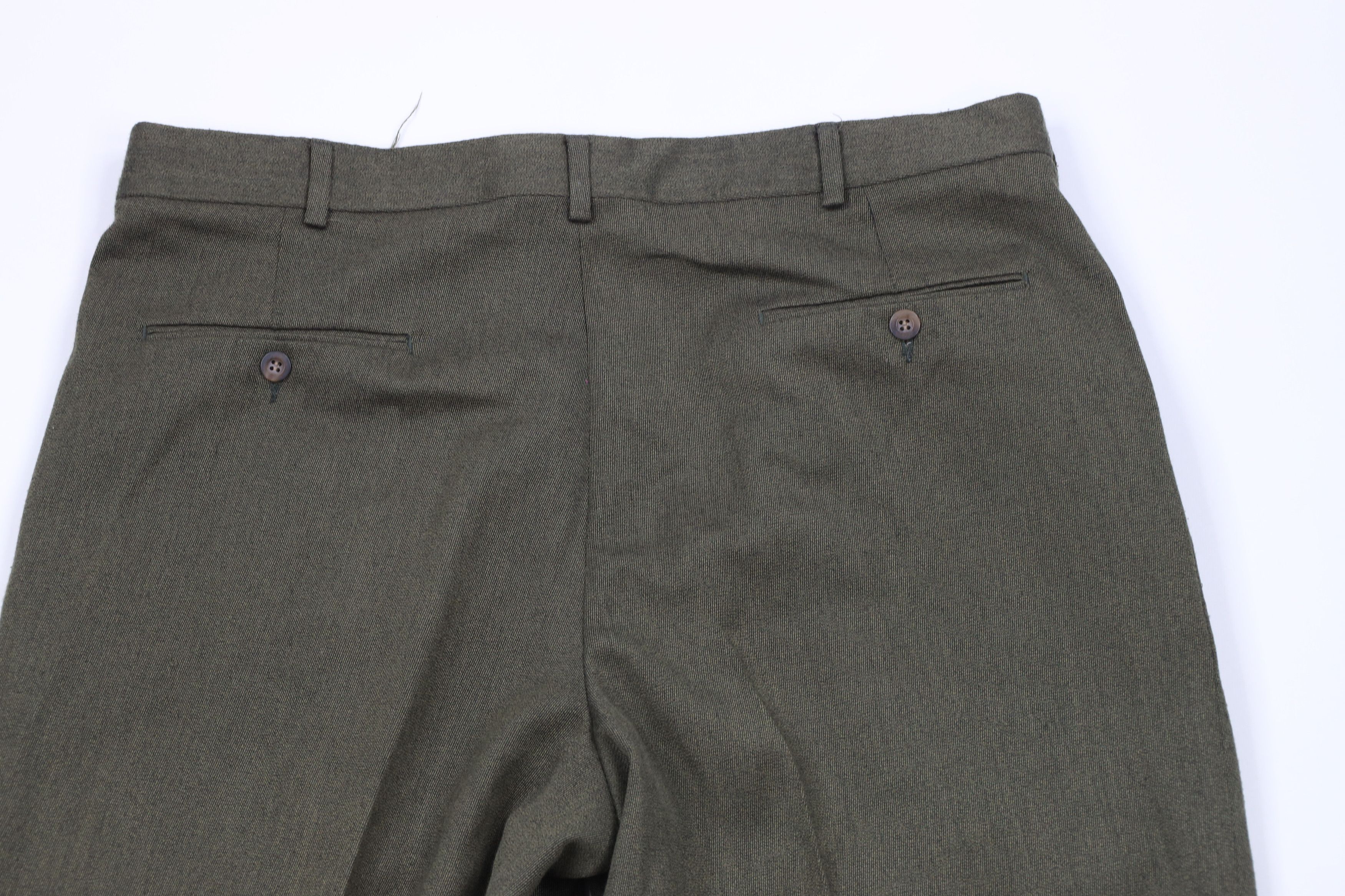 Vintage Vintage 90s Streetwear Pleated Wide Leg Trousers Pants Green Size US 38 / EU 54 - 9 Thumbnail