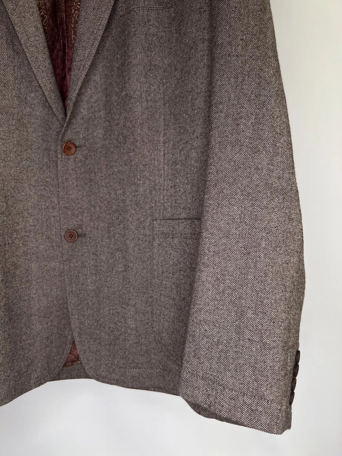 Other MARIO BARUTTI Wool Tweed Light Brown Men's Jacket Blazer Size 48R - 7 Thumbnail