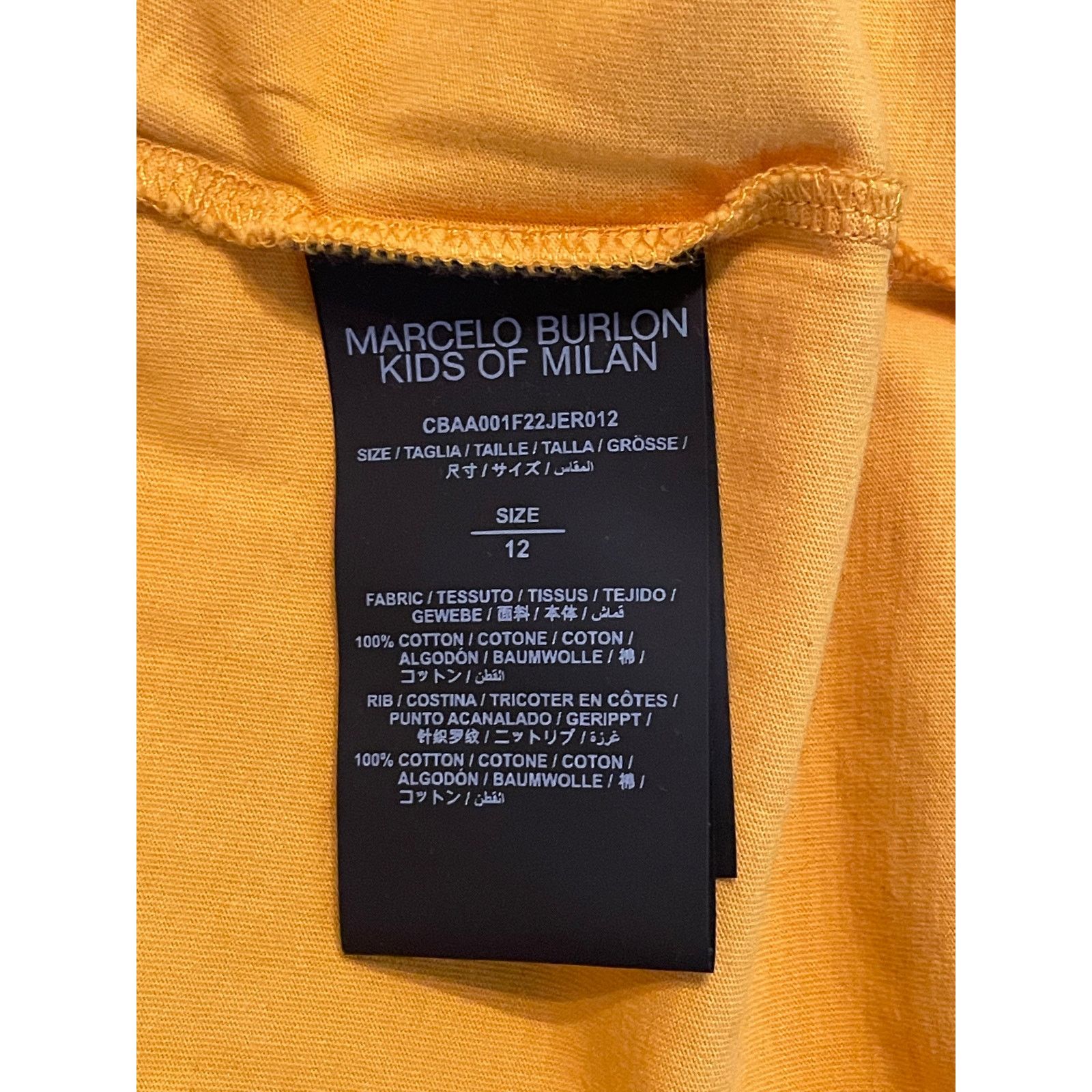 Marcelo Burlon Marcelo Burlon Kids Of Milan Icon Wings Yellow T-Shirt Youth Size XL / US 12-14 / IT 48-50 - 10 Thumbnail