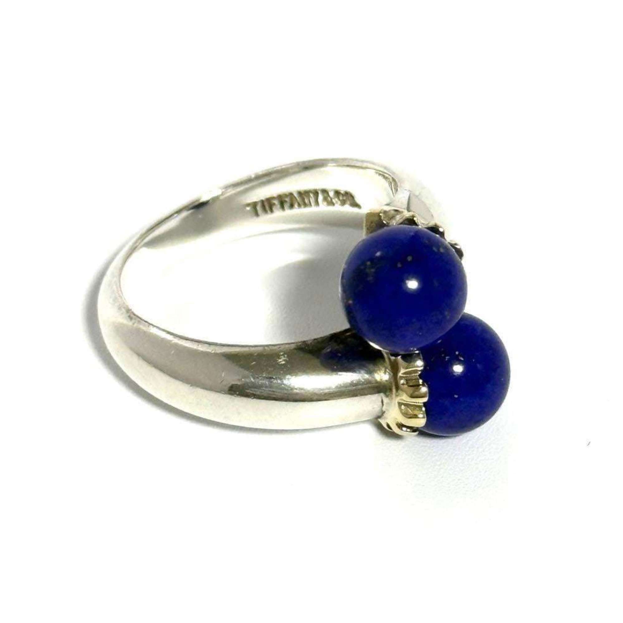 Tiffany & Co. Tiffany Women's Silver Gold Lapis Lazuli Combination Ring Size ONE SIZE - 1 Thumbnail