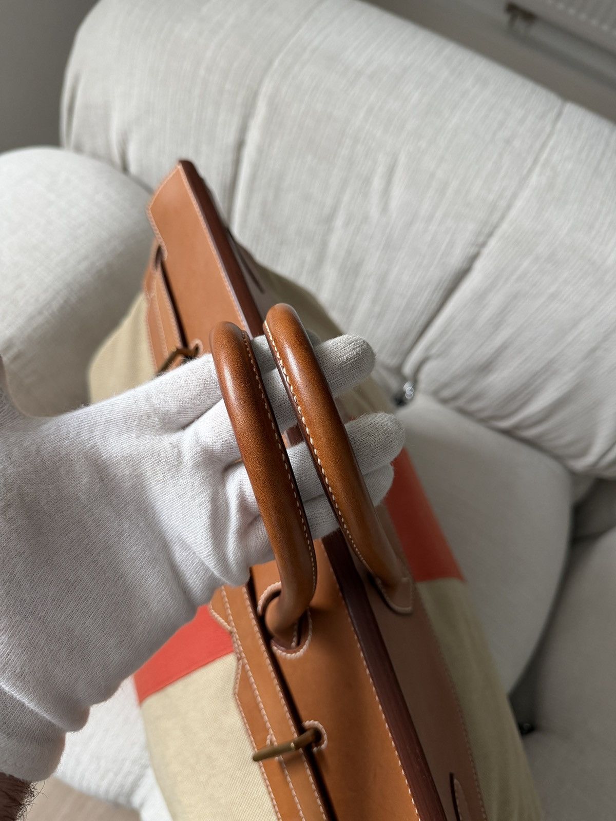 Hermes Birkin HAC 50 Naturel Barenia and Canvas Flag 2014 Size ONE SIZE - 15 Thumbnail