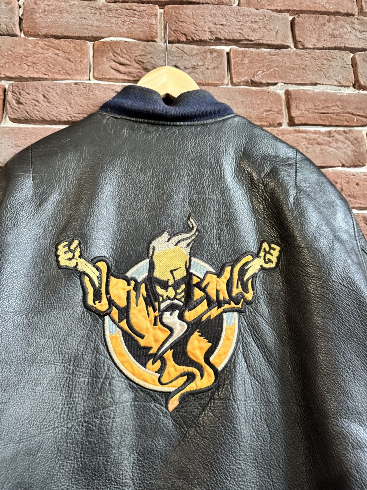 Thunderdome Rare 90s Thunderdome Leather Bomber Jacket Gabber Hardcore Size US XL / EU 56 / 4 - 14 Thumbnail