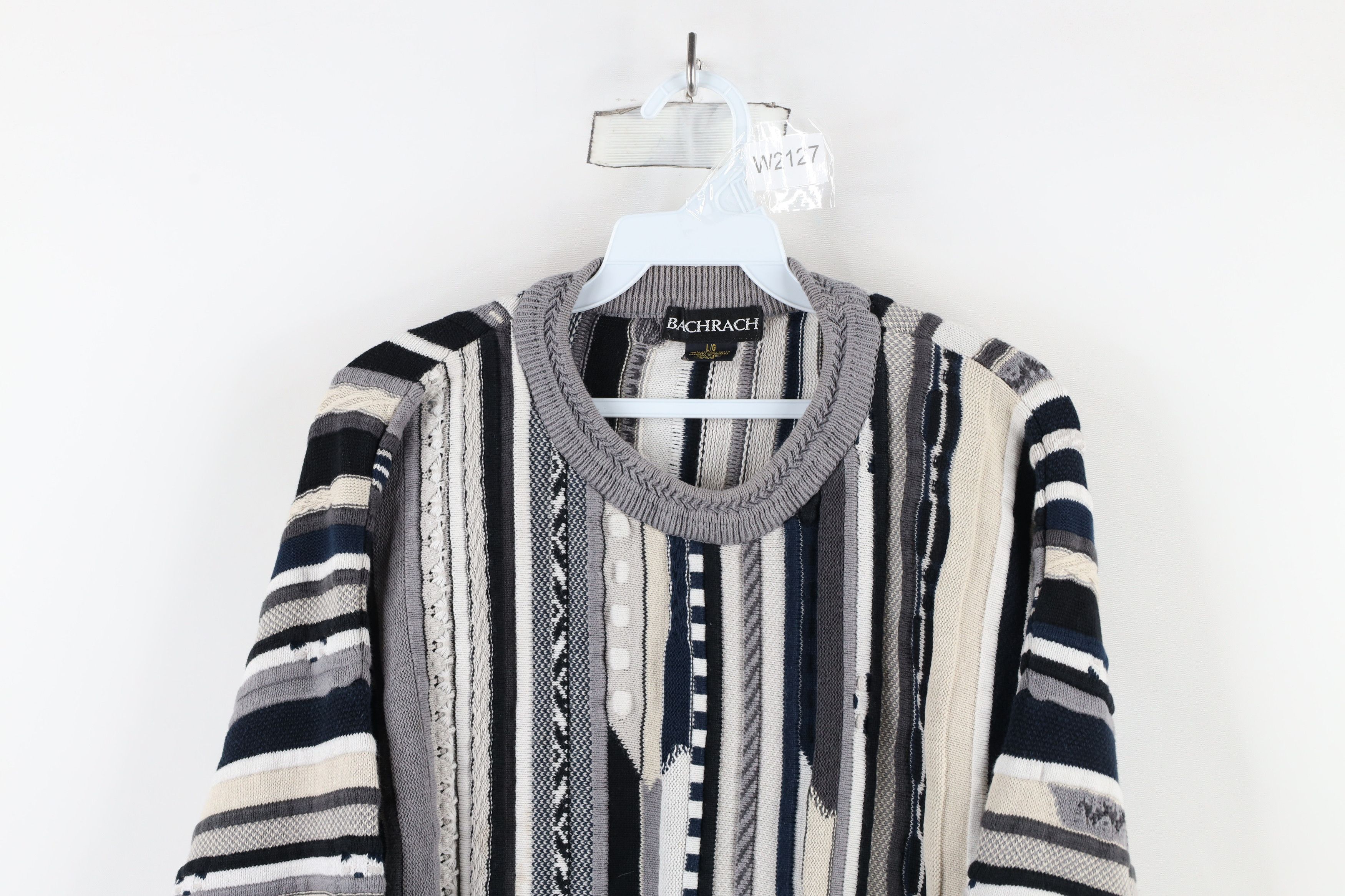 Vintage Vintage 90s Coogi Style Striped Chunky Knit Sweater Size US L / EU 52-54 / 3 - 2 Thumbnail
