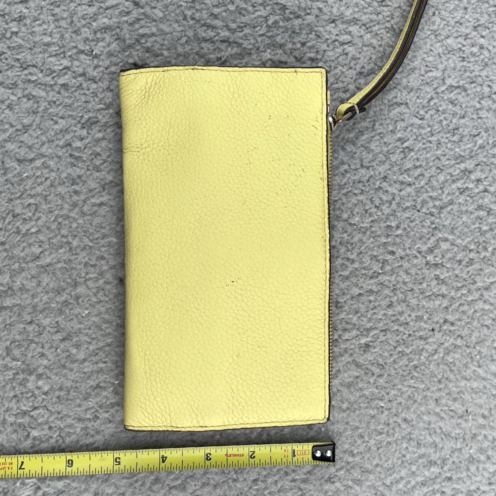 Vintage Kate Spade Wallet Small Women Yellow Pebbble Leather Zip Around Jackson Clutch Divider Boho Size ONE SIZE - 4 Thumbnail