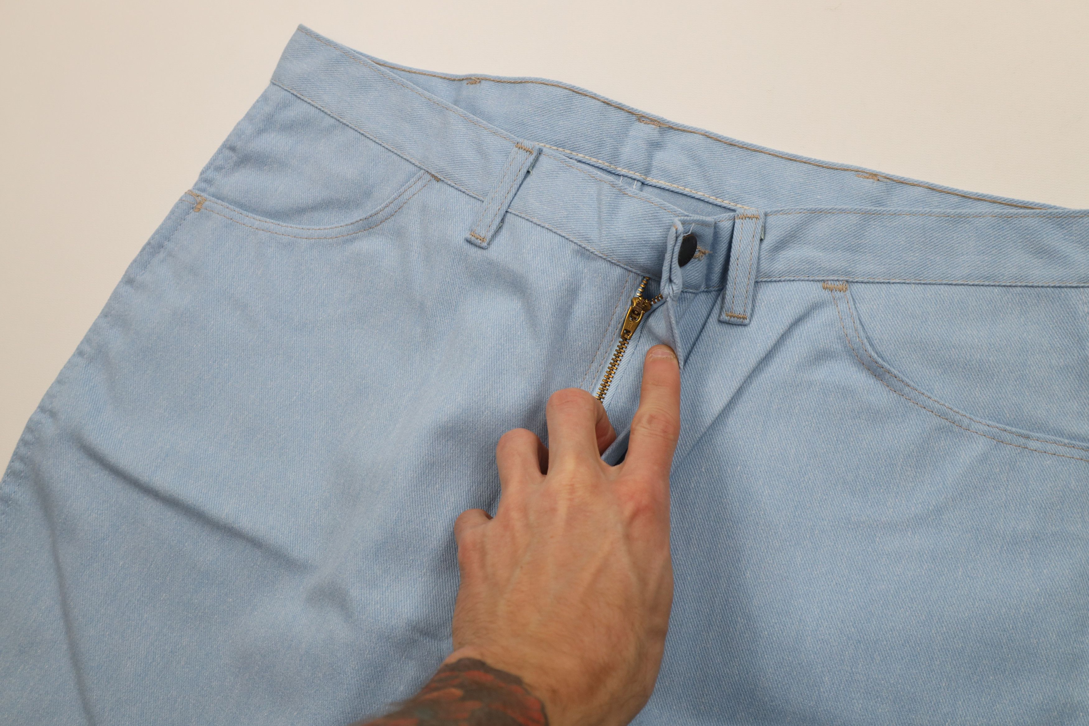 Vintage Deadstock Vintage 70s Streetwear Wide Leg Denim Jeans USA Size US 38 / EU 54 - 6 Thumbnail
