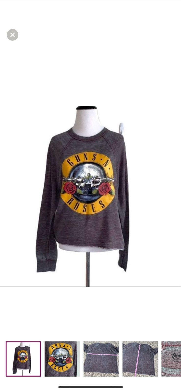 Bravado Bravado Guns N’ Roses small cropped long sleeved swestshirt Size S / US 4 / IT 40 - 1 Thumbnail