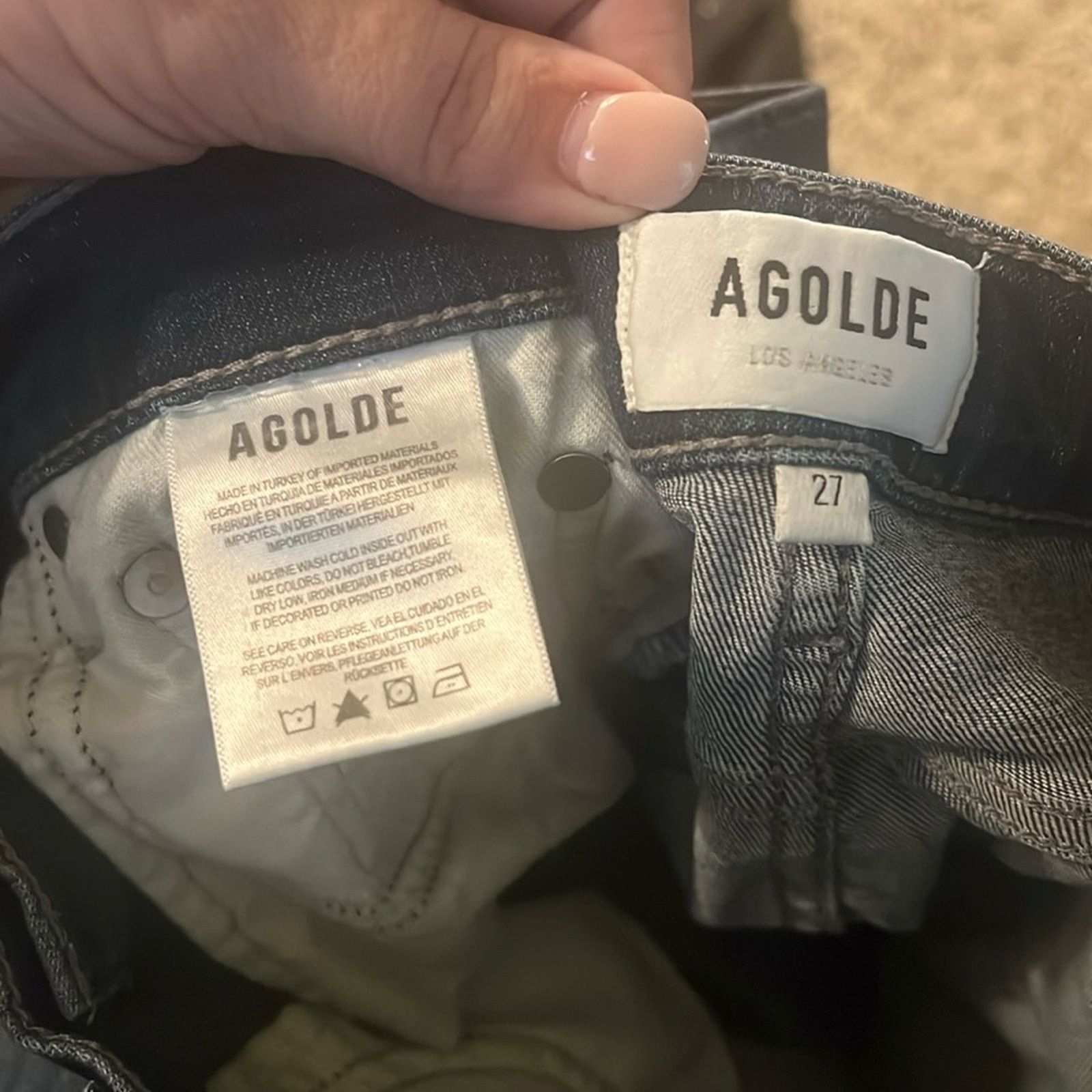 Agolde AGOLDE raw hem straight leg jeans 27 Size 27" / US 4 / IT 40 - 2 Thumbnail