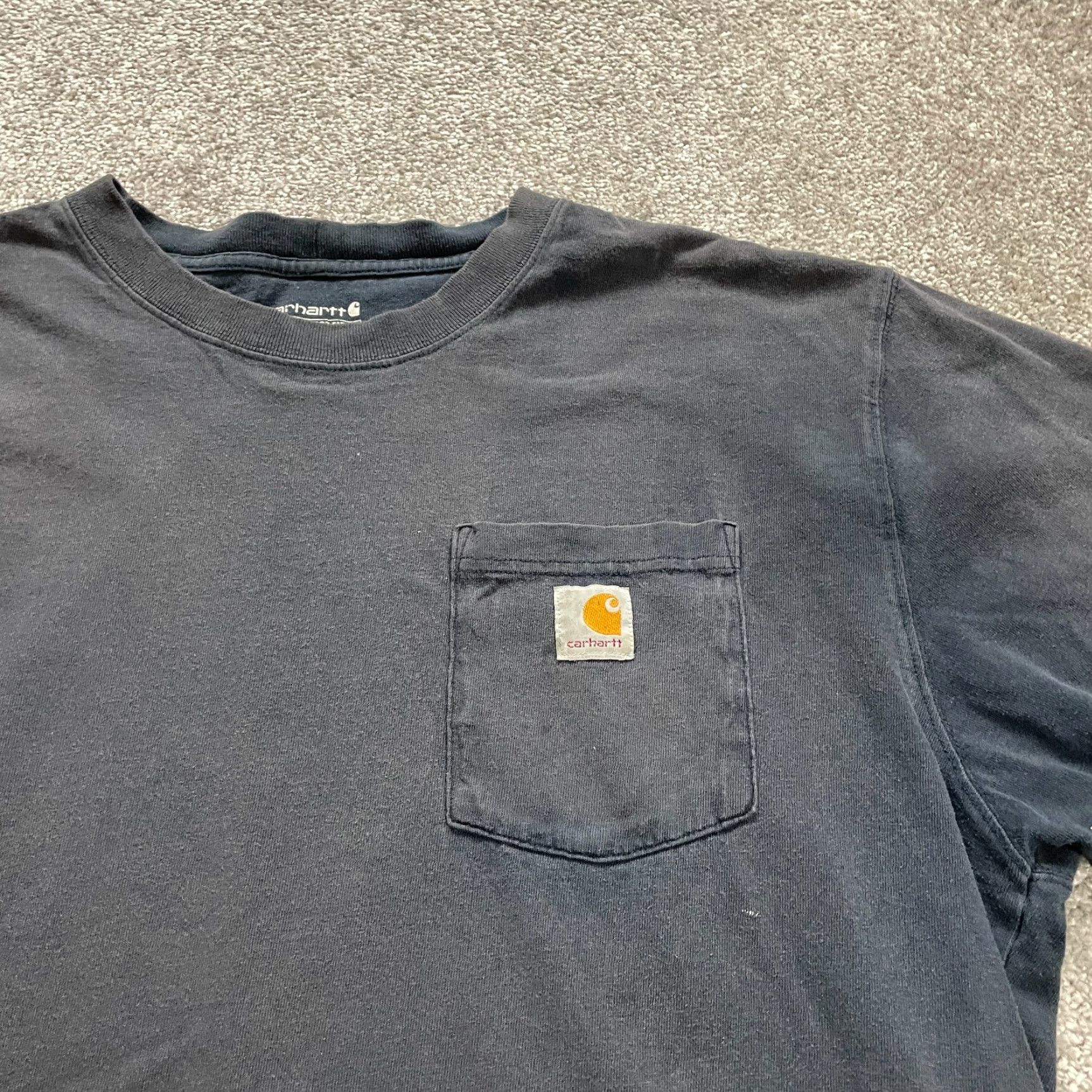Carhartt VINTAGE Carhartt K87 Loose Shirt Men L Blue Crew Neck Cotton Pocket Tee 90s Outdoor Mens Size US L / EU 52-54 / 3 - 3 Thumbnail