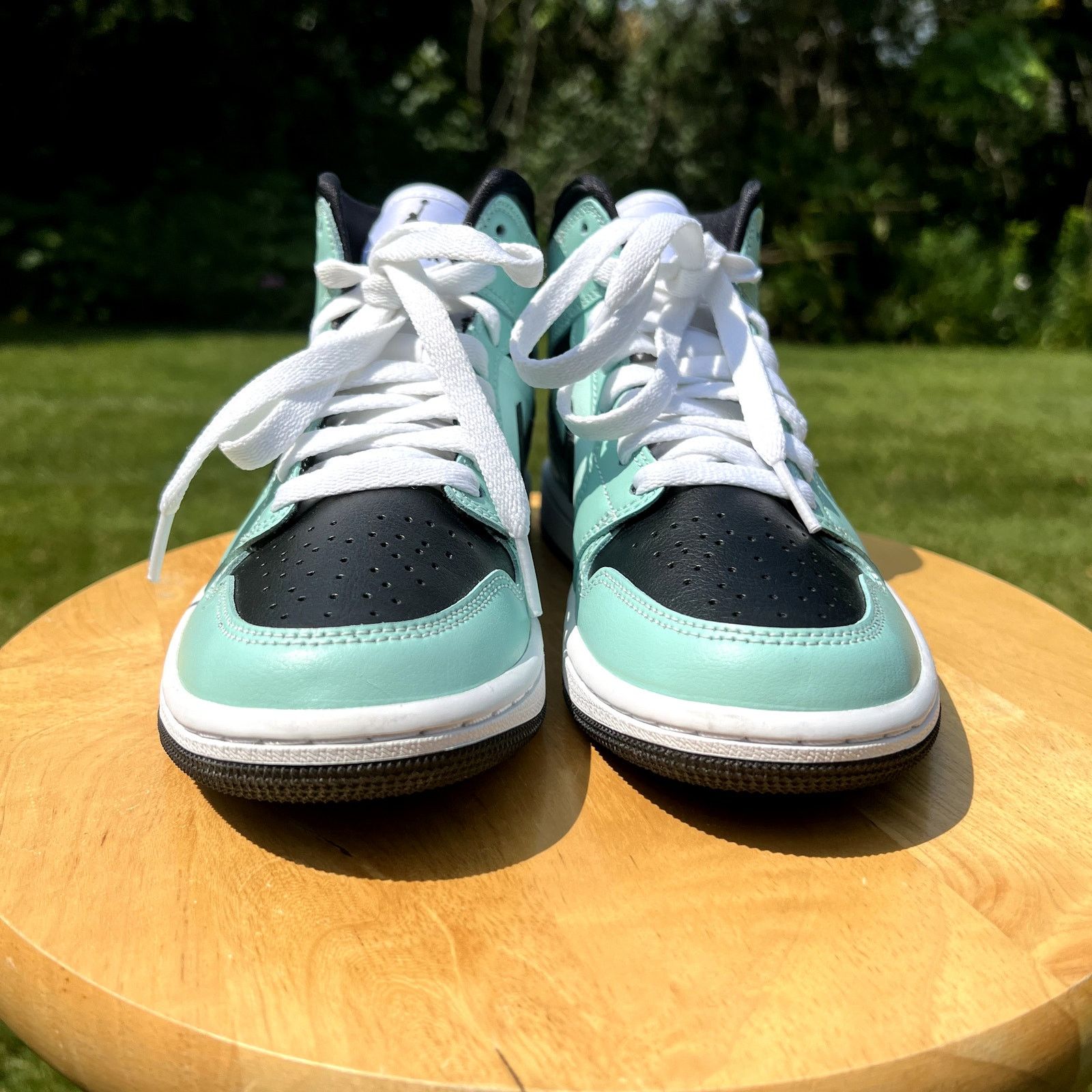 Jordan Brand × Nike Wmns Air Jordan 1 Mid Aqua Black Women's Shoes - Size 5.5 Size US 5.5 / IT 35.5 - 4 Thumbnail