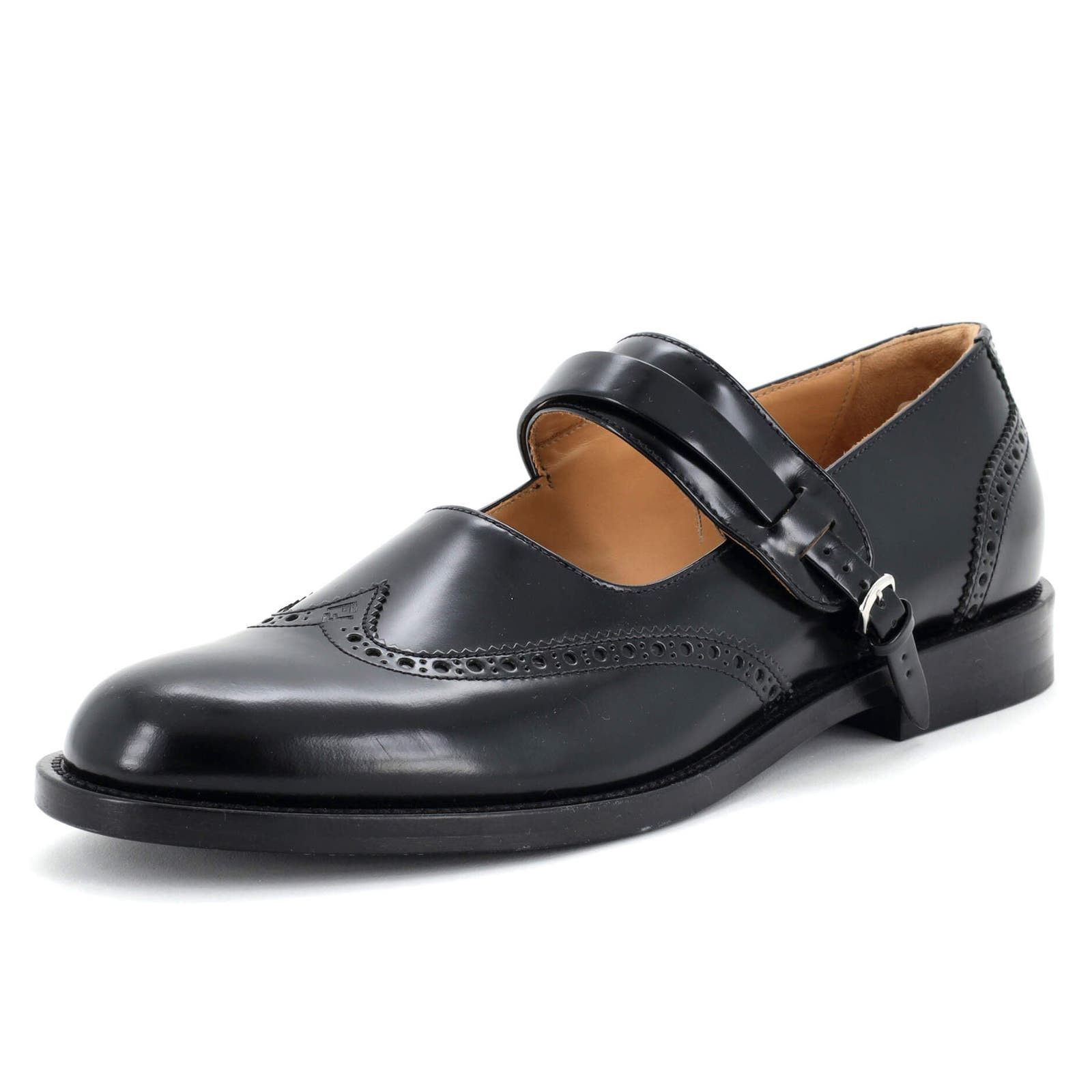 image of Fendi Men's Watch Strap Mary Janes Leather None Shoes in Black (Size 8)