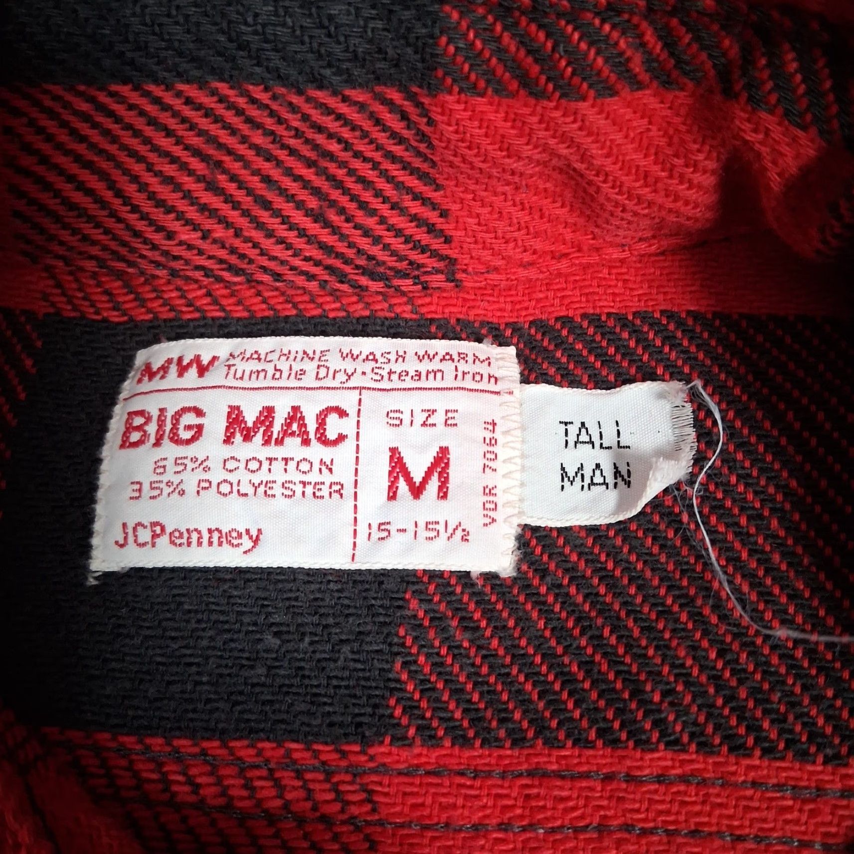 Vintage VINTAGE JC Penney Big Mac Flannel Shirt Men M Tall Red Buffalo Plaid Work Size US M / EU 48-50 / 2 - 7 Thumbnail