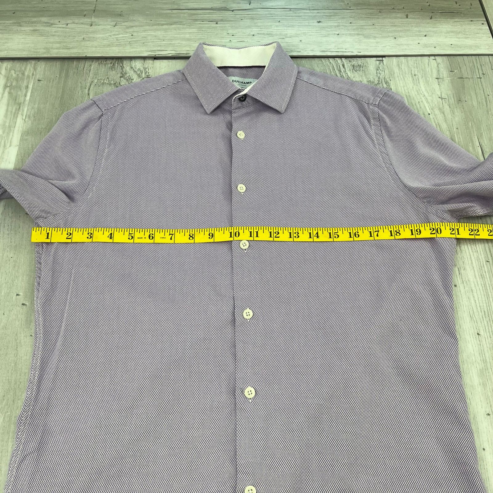 Duchamp Duchamp Purple Check Collared Button Up Dress Shirt 15.5 Size US M / EU 48-50 / 2 - 6 Thumbnail