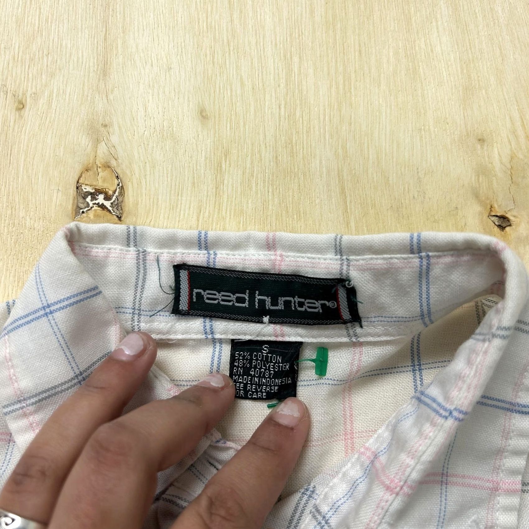 Hunter VINTAGE Reed Hunter Shirt Mens Medium White Woven Check Long Sleeve Button Up Casual Size US M / EU 48-50 / 2 - 4 Thumbnail