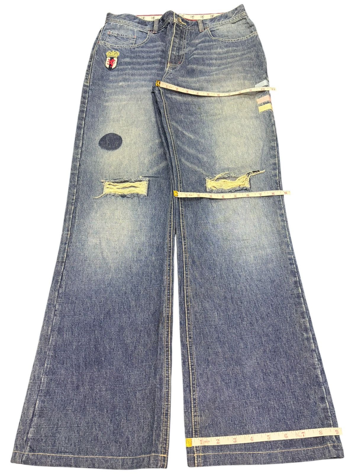 Dsquared2 Vintage Japanese Brand Embroidered Distress Flare Jeans Size US 29 - 8 Thumbnail
