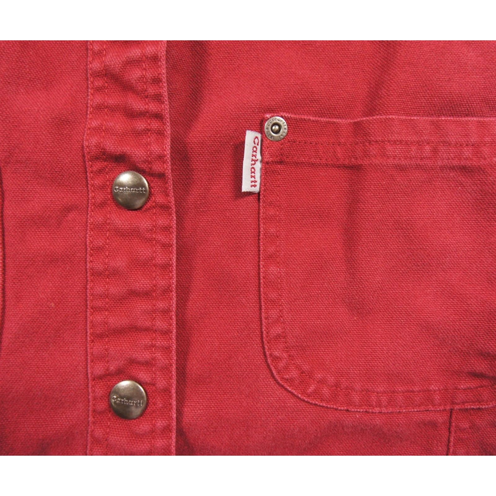 Carhartt VINTAGE Carhartt Shirt Womens Medium Red Canvas Button Down Snap Flannel Lined Ladies Size M / US 6-8 / IT 42-44 - 5 Thumbnail