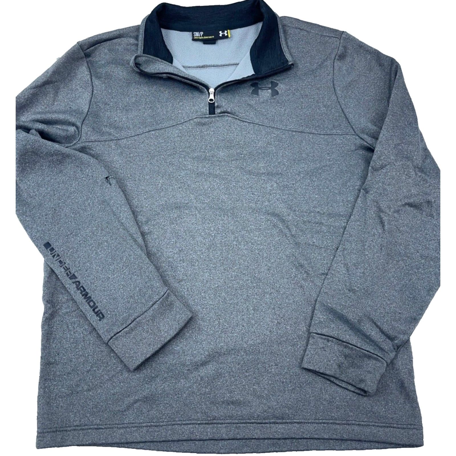 Under Armour Under Armour Sweatshirt Men Small Gray Black Pullover 1/4 Zip Mock Neck Long Sleeve Regular Fit Sports Classic Golf Size US S / EU 44-46 / 1 - 2 Thumbnail