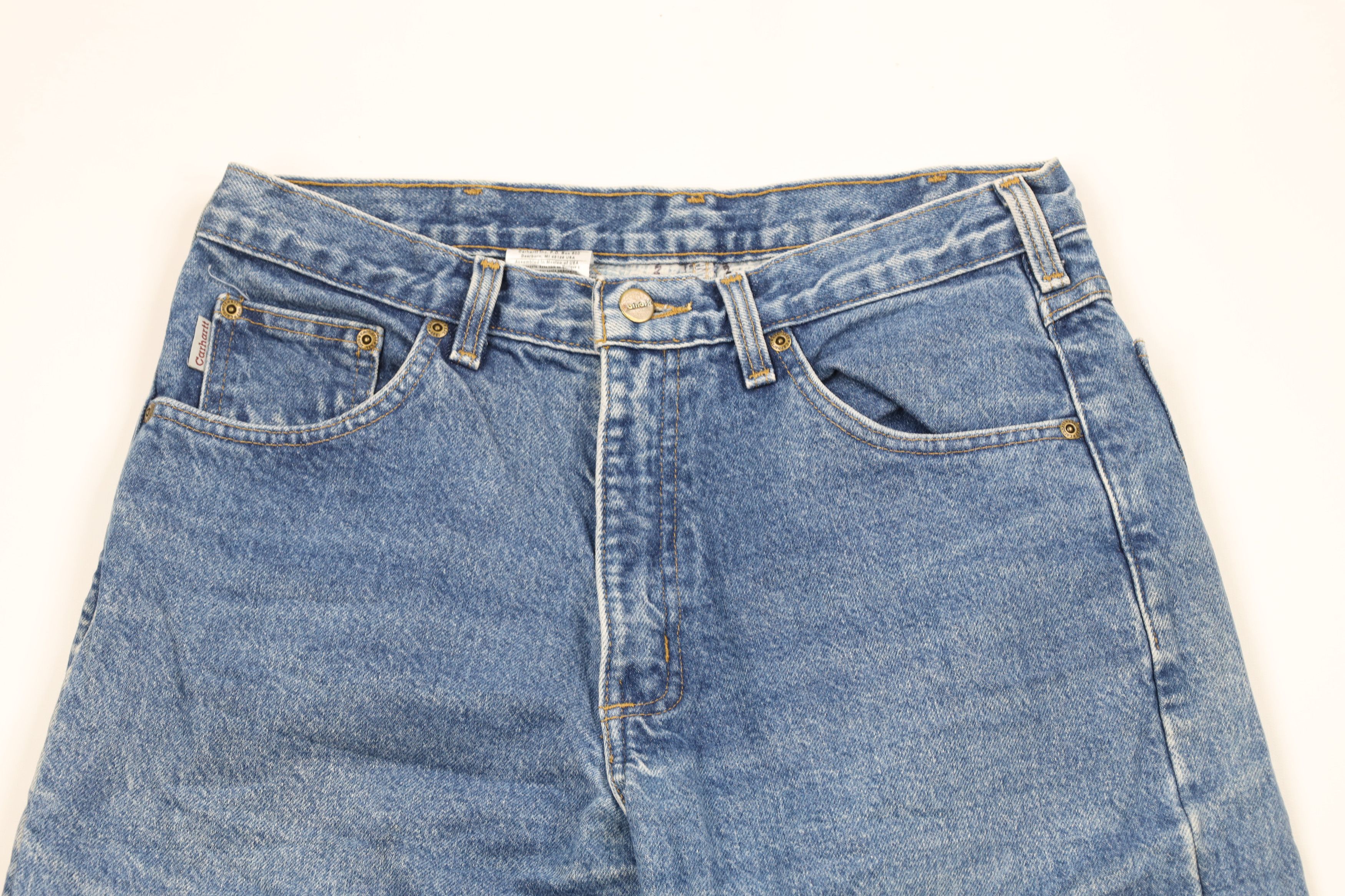 Carhartt × Vintage Vintage Carhartt Spell Out Flannel Lined Denim Jeans Blue Size US 32 / EU 48 - 2 Thumbnail