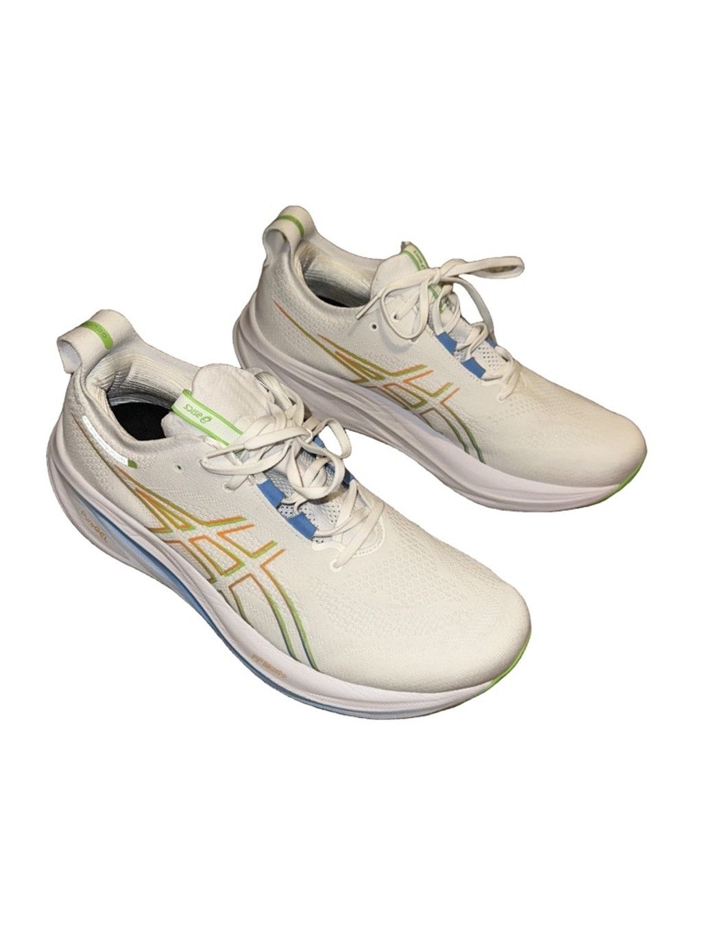 Asics Men's Asics Size US 12 White Blue Green Gel Nimbus 26 Size US 12 / EU 45 - 2 Thumbnail