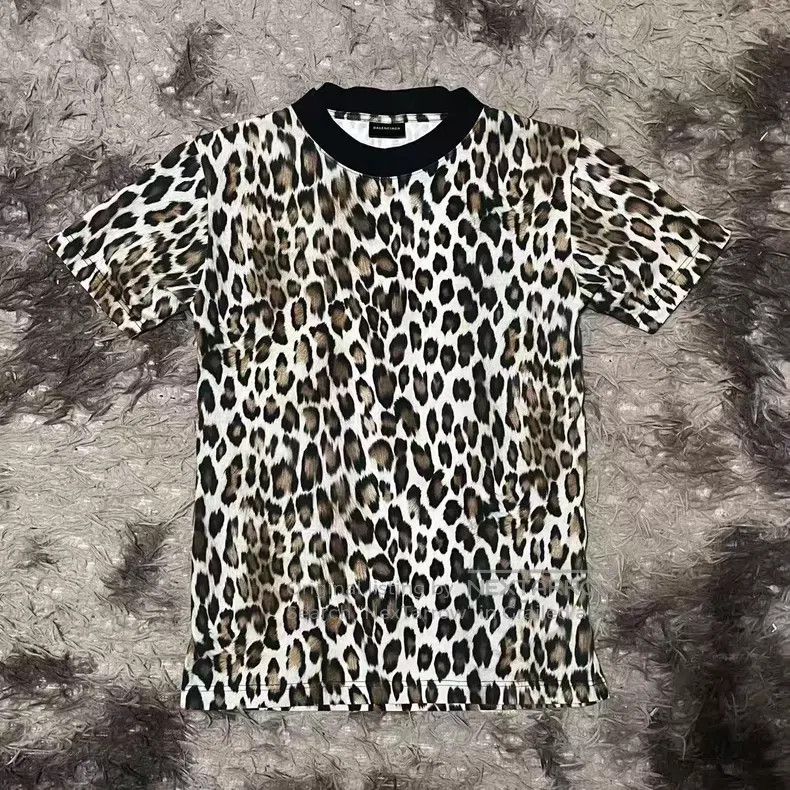 Balenciaga Balenciaga Leopard Print Patchwork Short Sleeve Size US XL / EU 56 / 4 - 2 Thumbnail