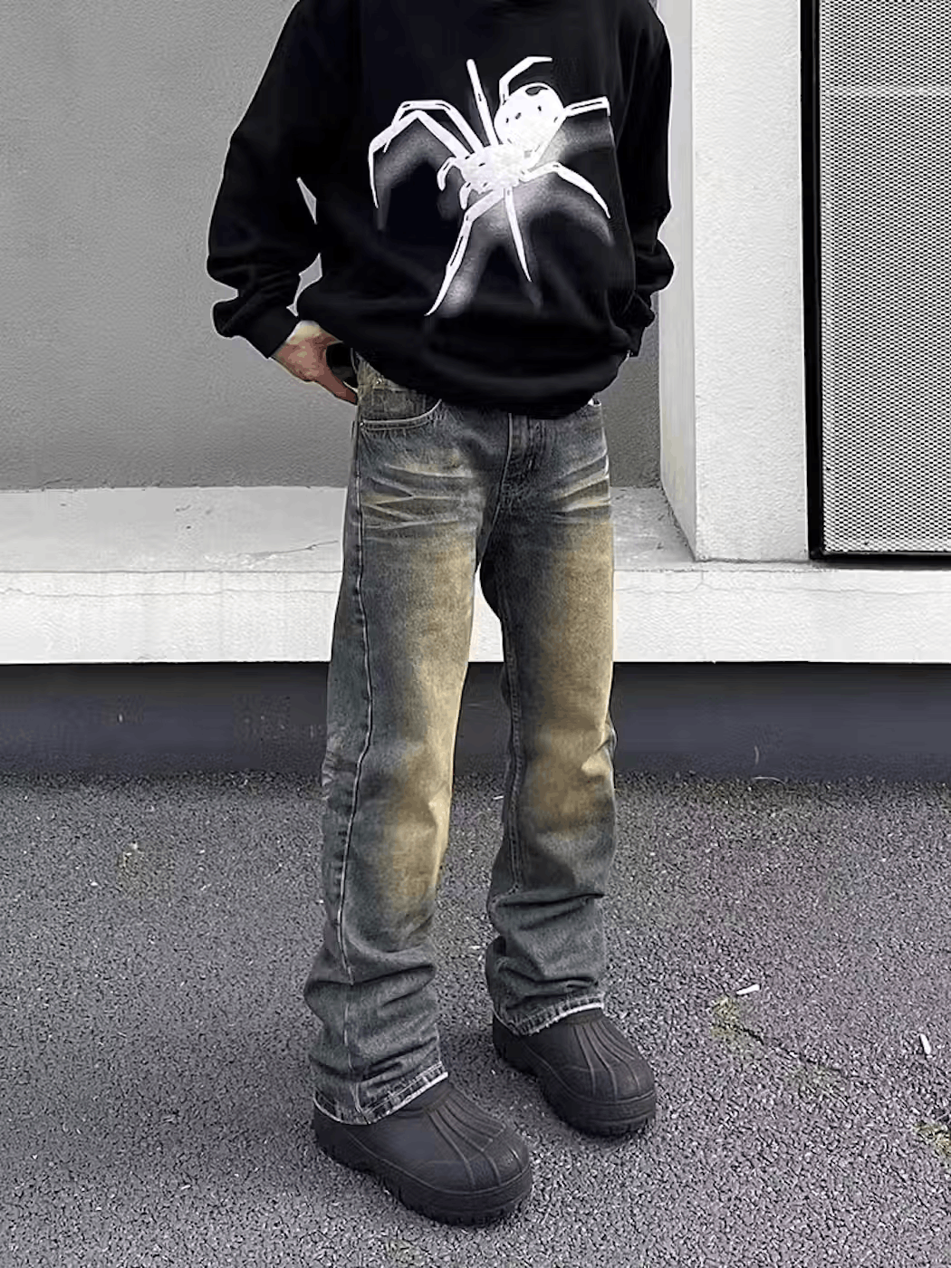 Japanese Brand × Jean Washed vintage yellow clay micro flare jeans Size US 31 - 5 Thumbnail