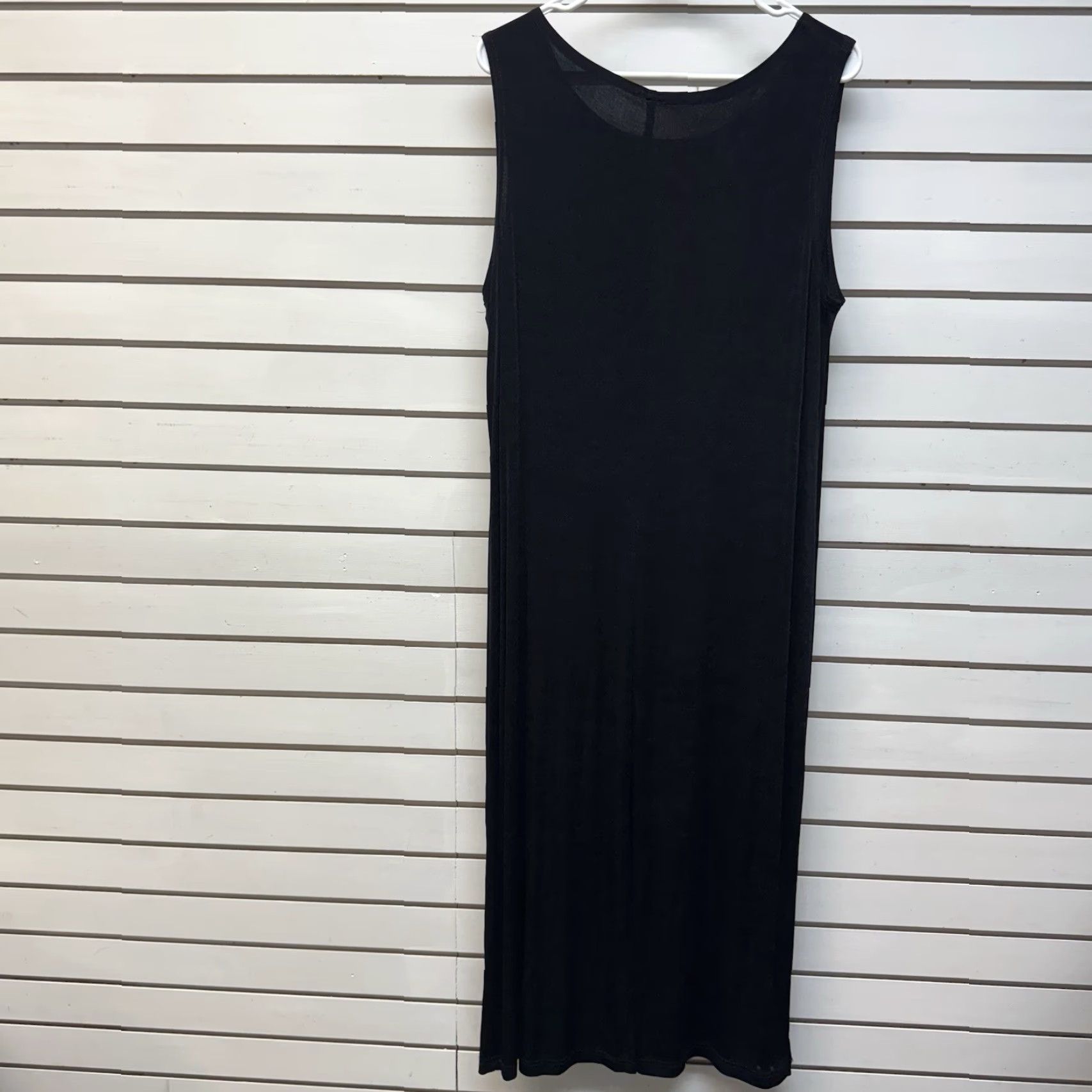 Vintage VINTAGE 90s Y2K Dress XL/1X Stretchy Semi Sheer Bodycon Goth Witchy Vampy Grunge Dress (Black) Womens 1X Maxi Long Sleeveless Pullover Size XL / US 12-14 / IT 48-50 - 4 Thumbnail