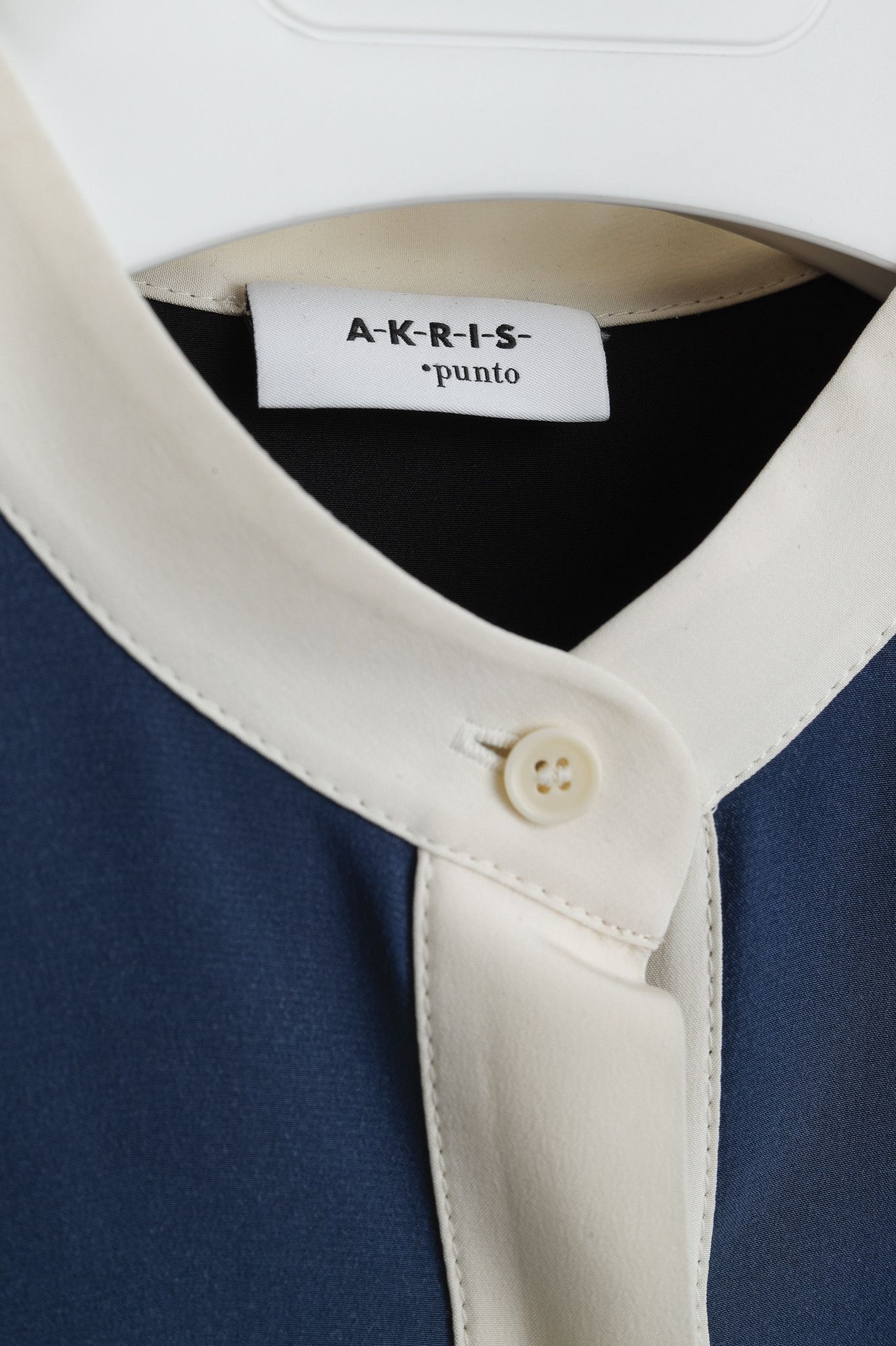 Akris Akris Punto Black Silk Colour-Block Button-Up Blouse Size M / US 6-8 / IT 42-44 - 4 Thumbnail