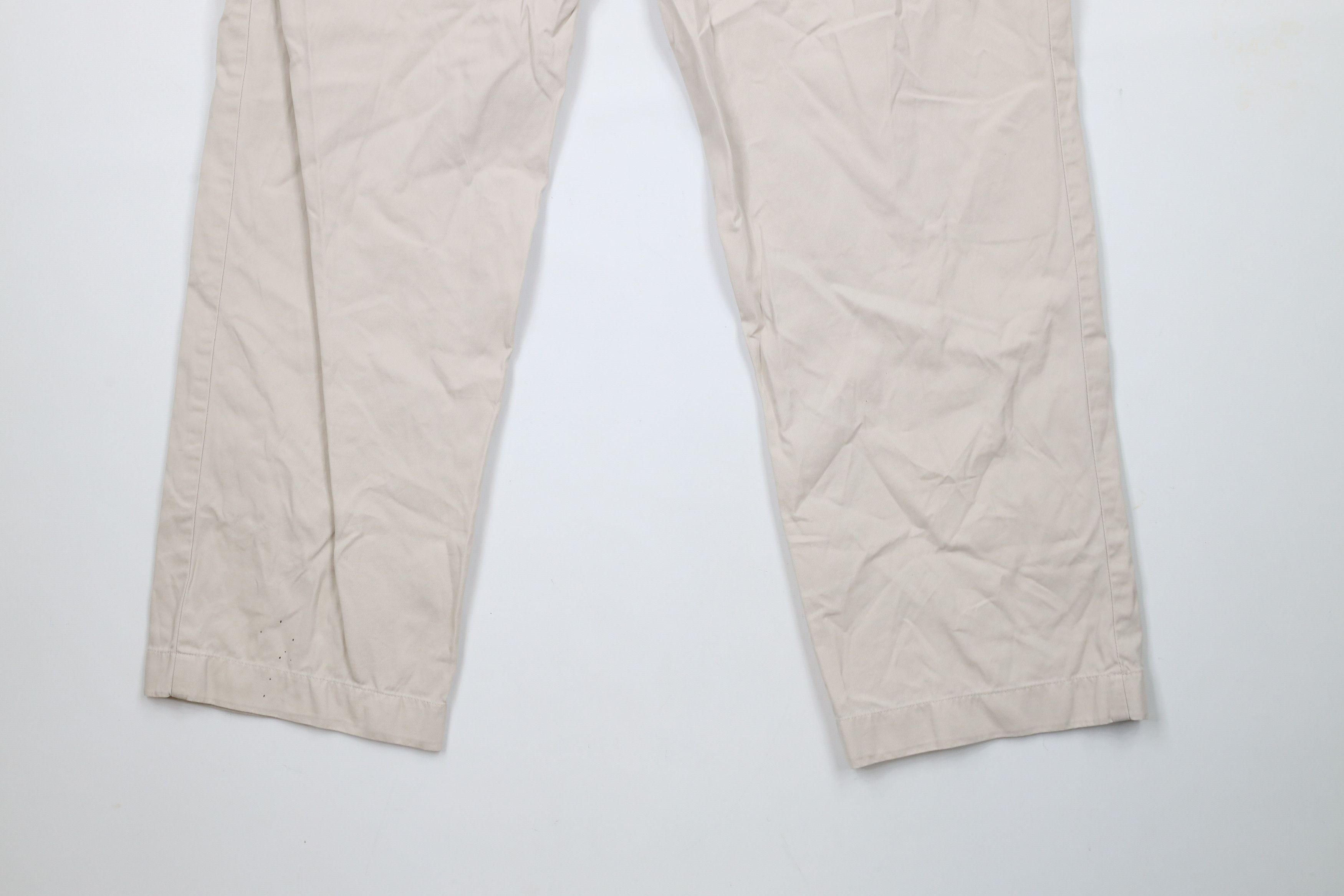 Ralph Lauren × Vintage Vintage 90s Ralph Lauren Front Wide Leg Chino Pants Beige Size US 34 / EU 50 - 12 Thumbnail