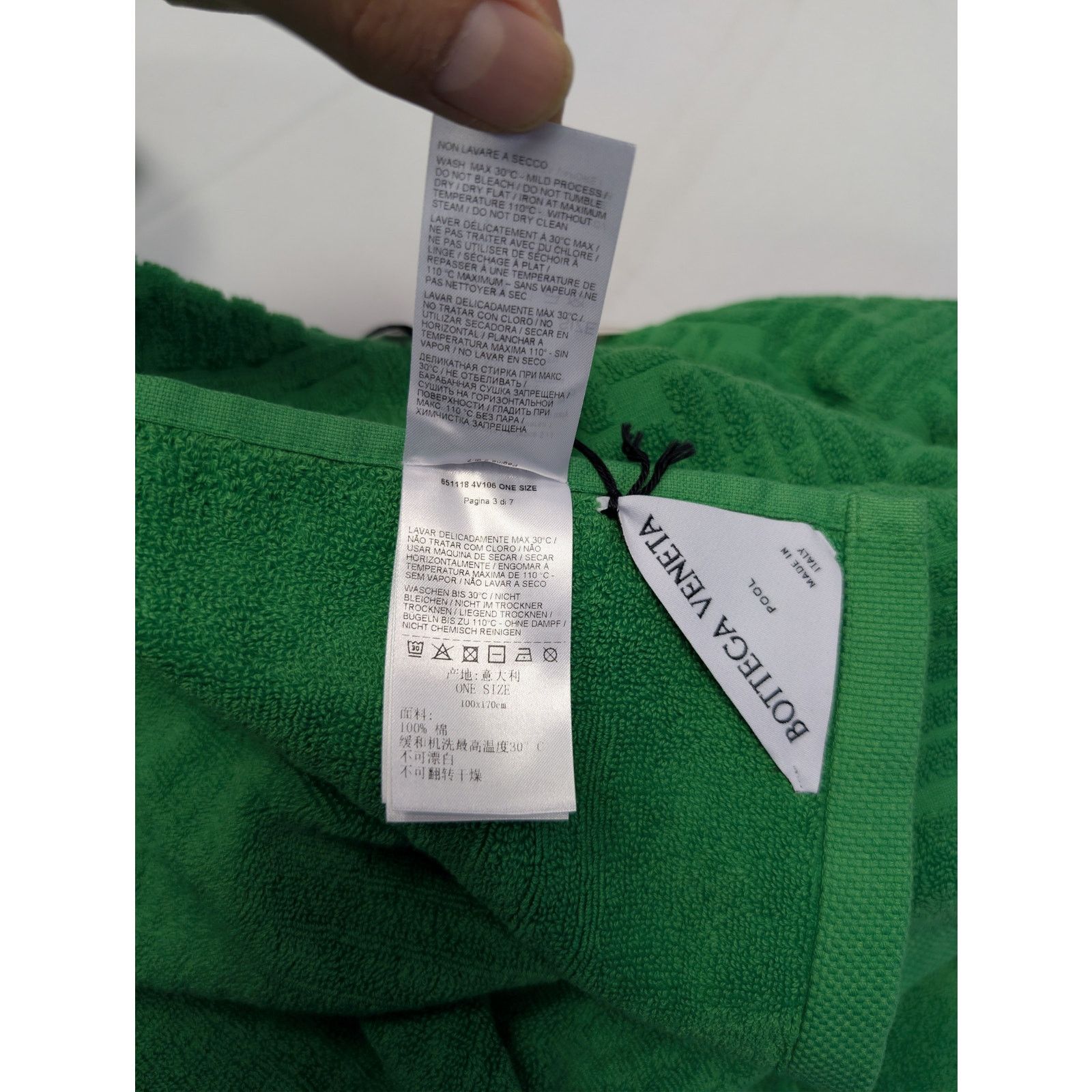 Bottega Veneta o1rshd1 Size: OS / Beach Towel Cotton Terry in Grass Size ONE SIZE - 19 Thumbnail