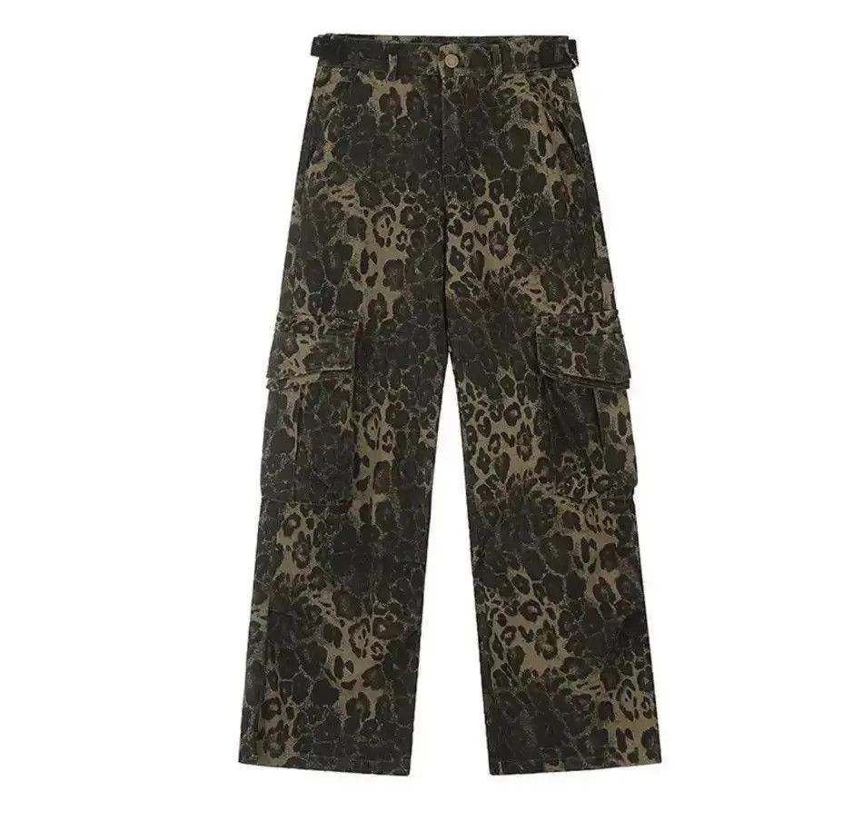 Japanese Brand Retro Leopard Print Baggy Wide Leg Casual Jeans Trousers Size US 32 / EU 48 - 2 Thumbnail