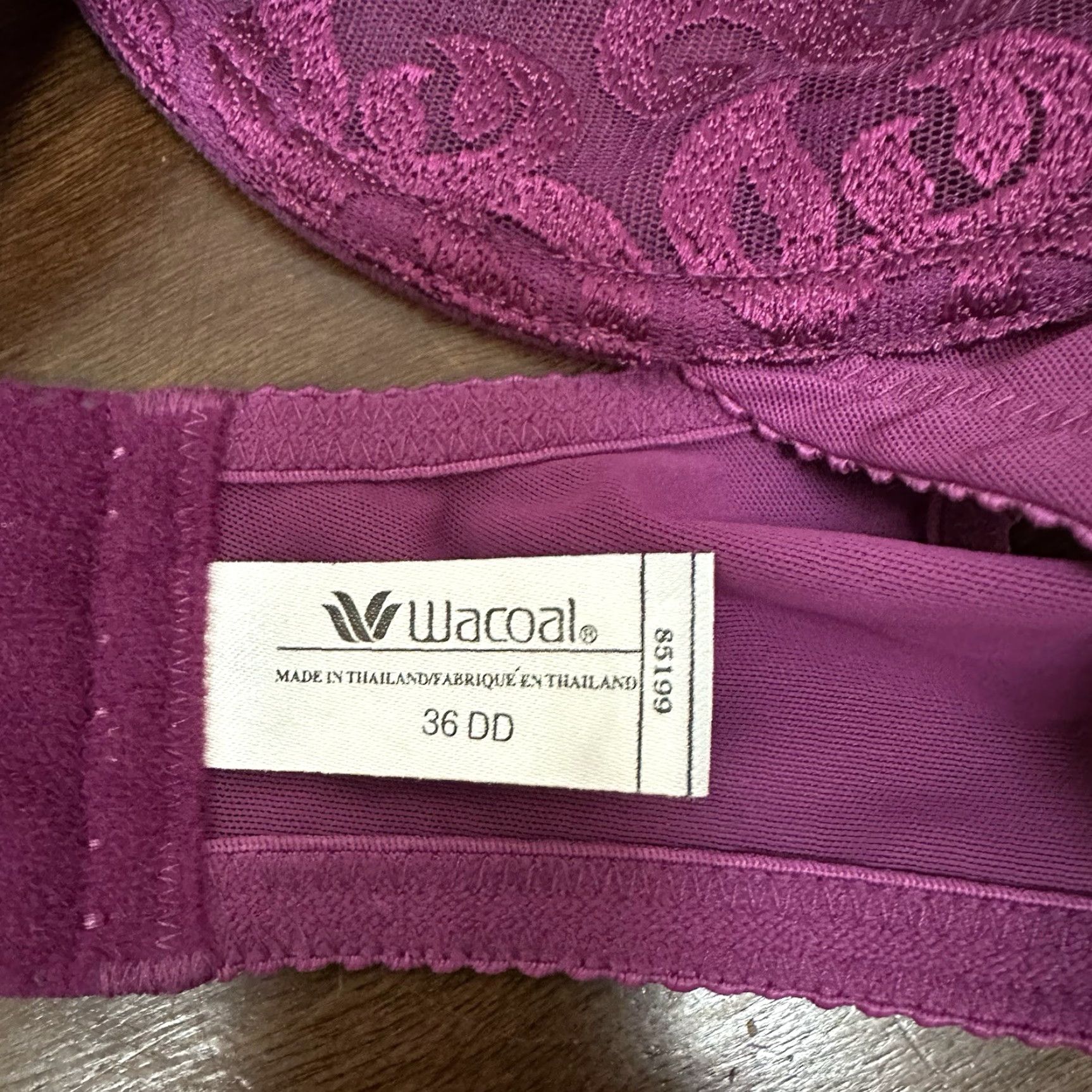 Vintage **Vintage Wacoal Purple Bullet Bra Size 36DD NEW NOS** User: New title: **Vintage Wacoal Purple Lace Bullet Bra Size 36DD NEW NOS** Size ONE SIZE - 5 Thumbnail