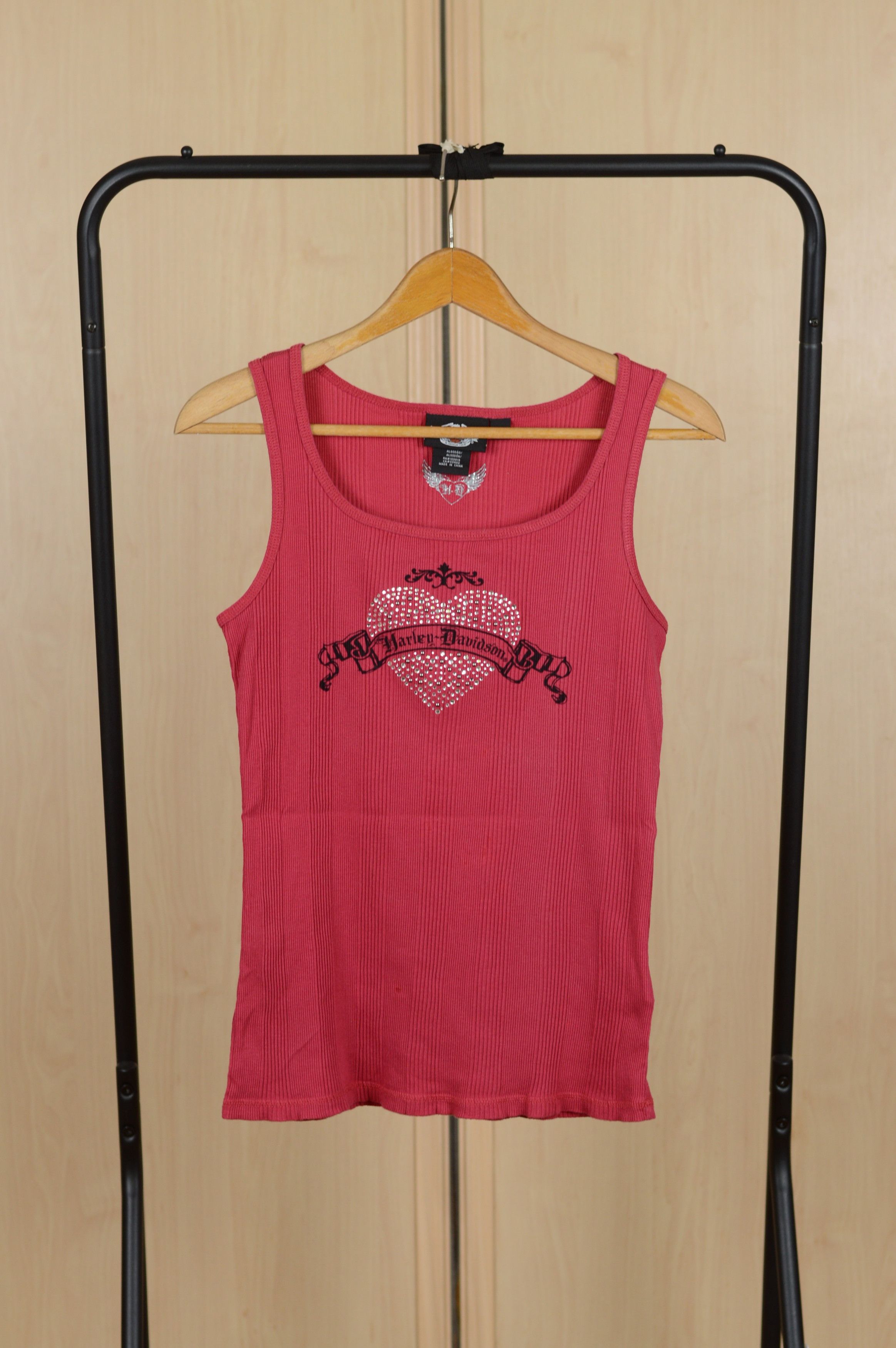 Harley Davidson Harley Davidson Sleeveless Tee Rhinestones Tank Top Size L / US 10 / IT 46 - 1 Thumbnail