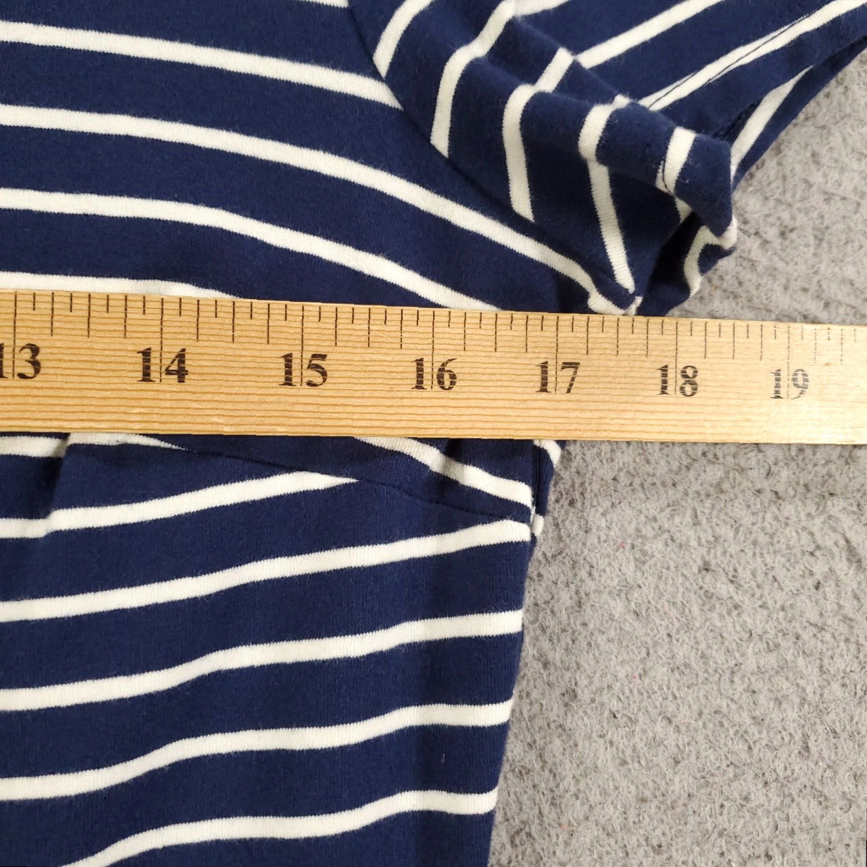 Old Navy Womens Old Navy Dress Shirt Dress M Striped Knit Nautical Blue White Knee Length Casual Short Sleeve Round Neck Pullover Bodycon Stretchy Clothing Size M / US 6-8 / IT 42-44 - 3 Thumbnail
