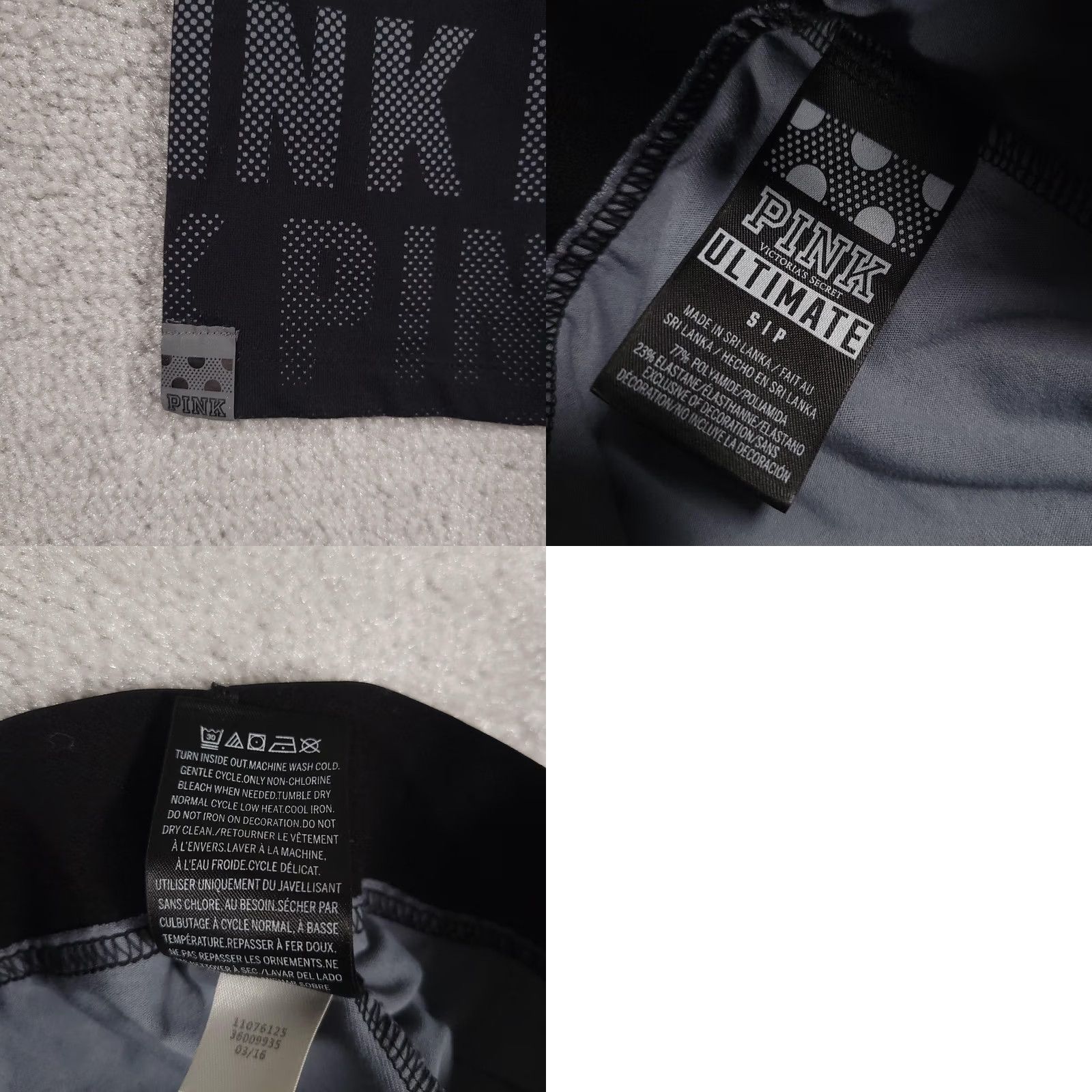 Pinko PINK Ultimate Leggings Womens Small Black Logo Print High Rise Gym & Yoga Cropped Knit Size 28" / US 6 / IT 42 - 9 Thumbnail