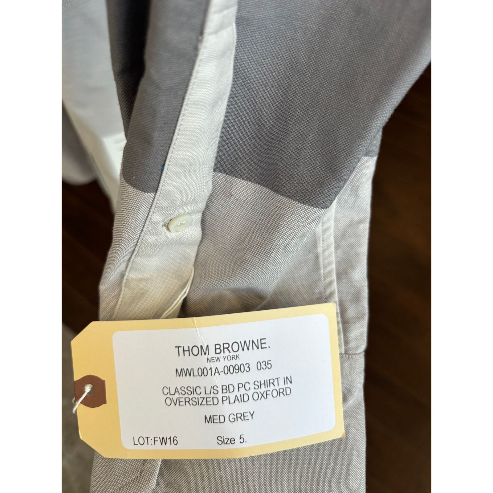 Thom Browne Thom Browne Grey Plaid Oxford Button Down (XXL/5) NEVER WORN Size US XXL / EU 58 / 5 - 5 Thumbnail