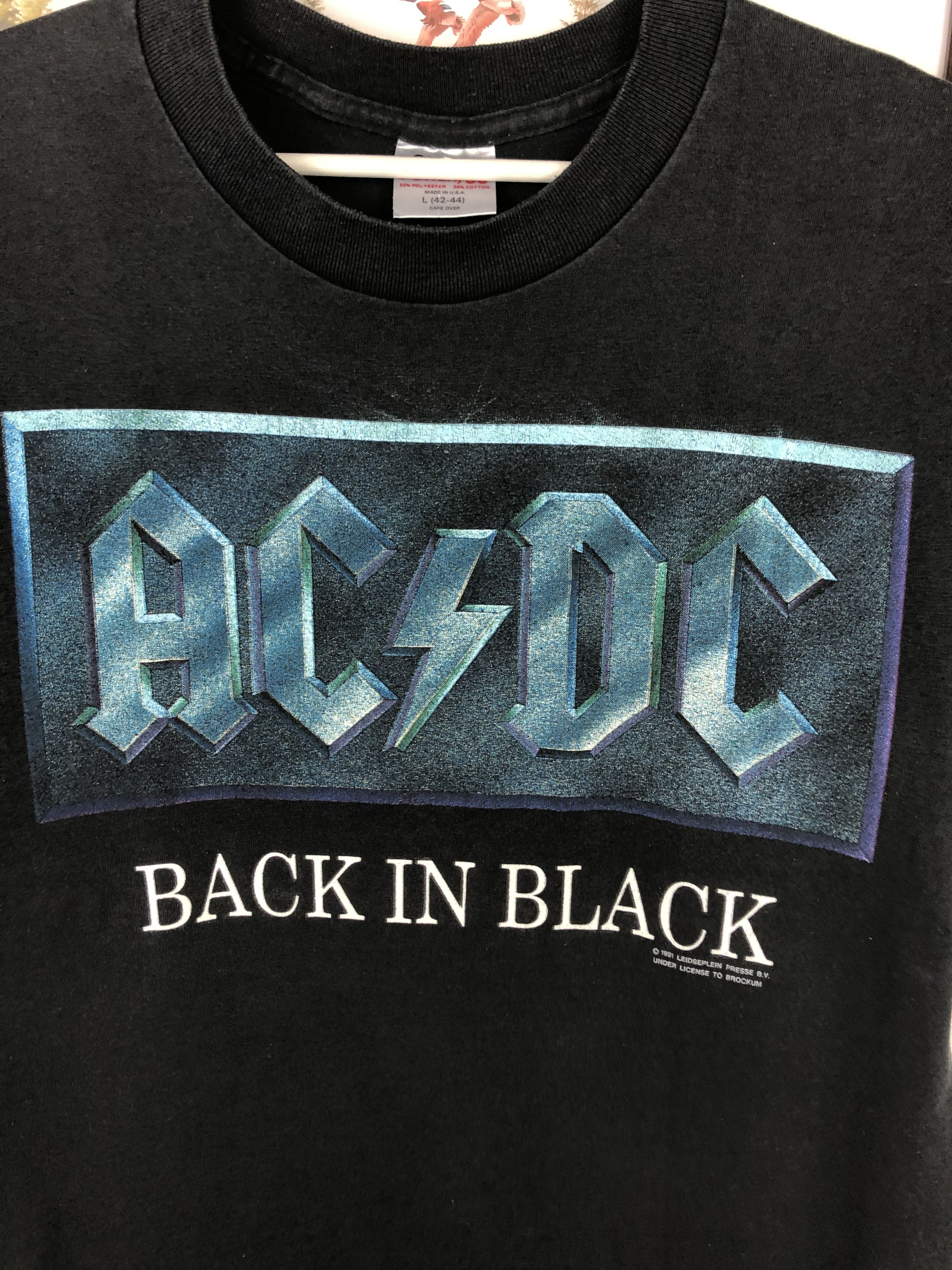 Vintage Vintage ACDC AC/DC 1991 World Tour Back in Black Shirt Tee Size US L / EU 52-54 / 3 - 2 Thumbnail